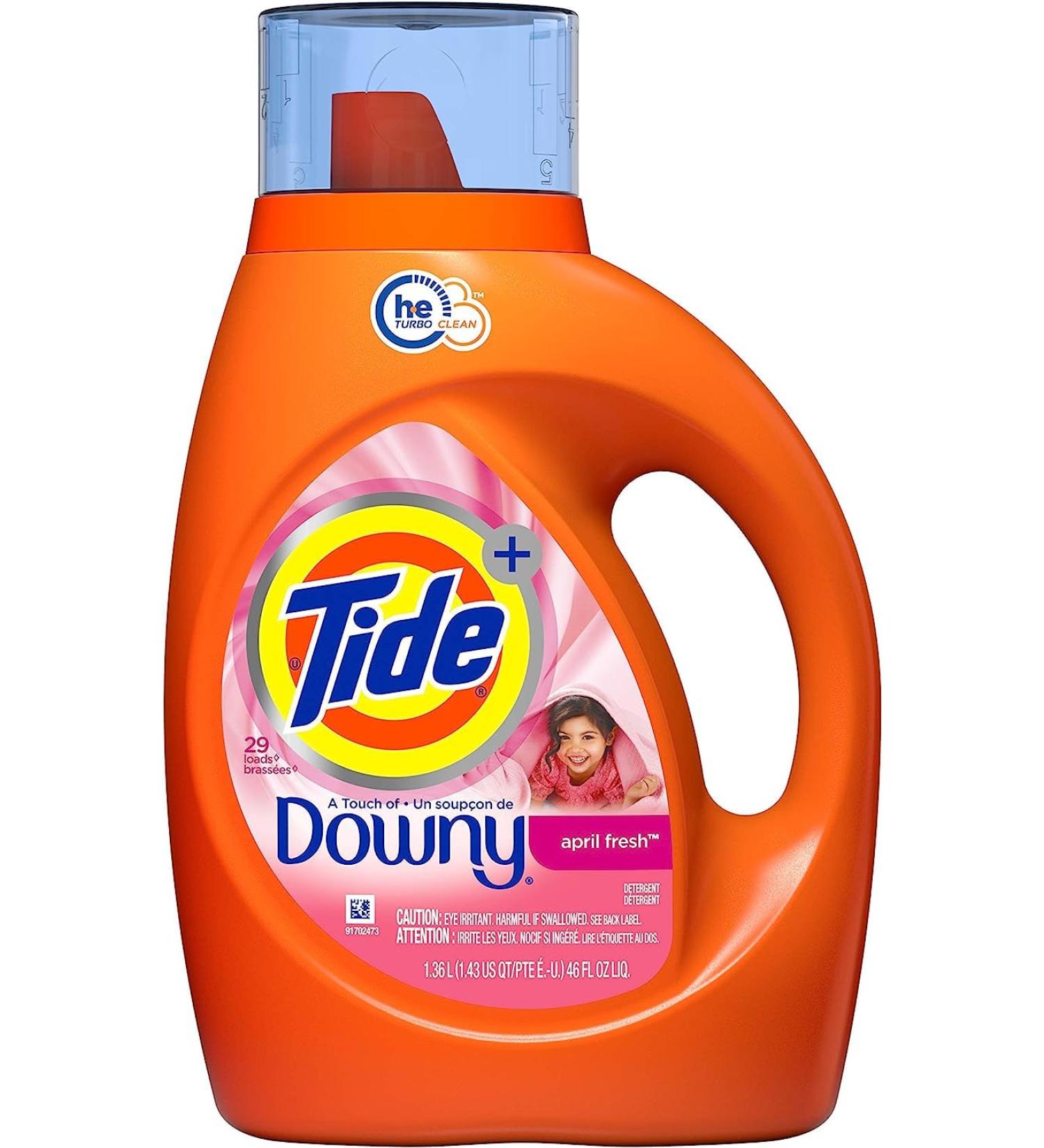 Tide Plus A Touch of Downy Liquid Laundry Detergent - April Fresh 46 fl oz 29 Loads | International Shipping Available - Buy Online on GoSupps.com