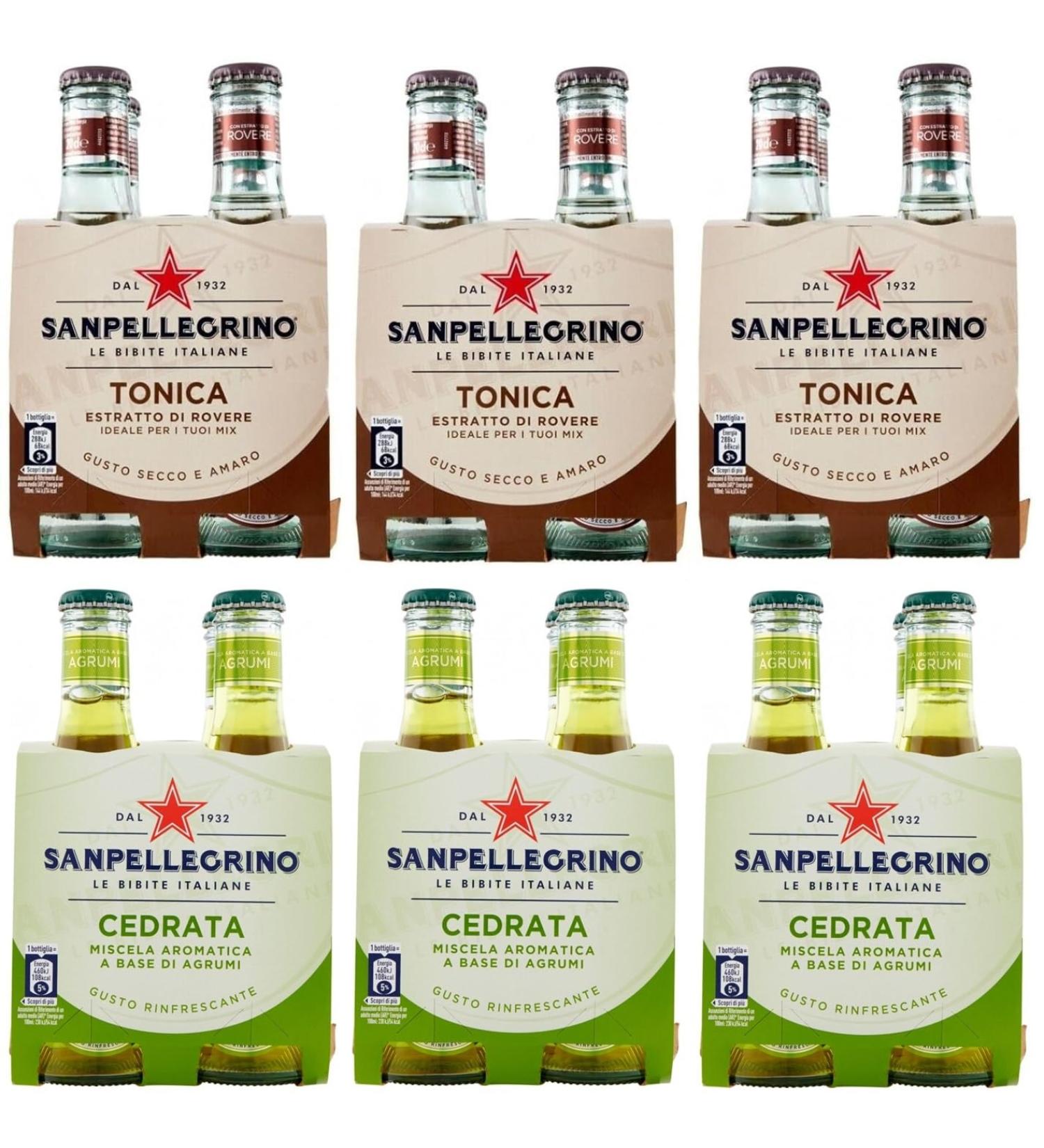 San Pellegrino Cedrata Soft Drink Test Bags + Tonica Rovere Disposable Glass Bottle 20cl (Pack of 24) - Buy Online on GoSupps.com