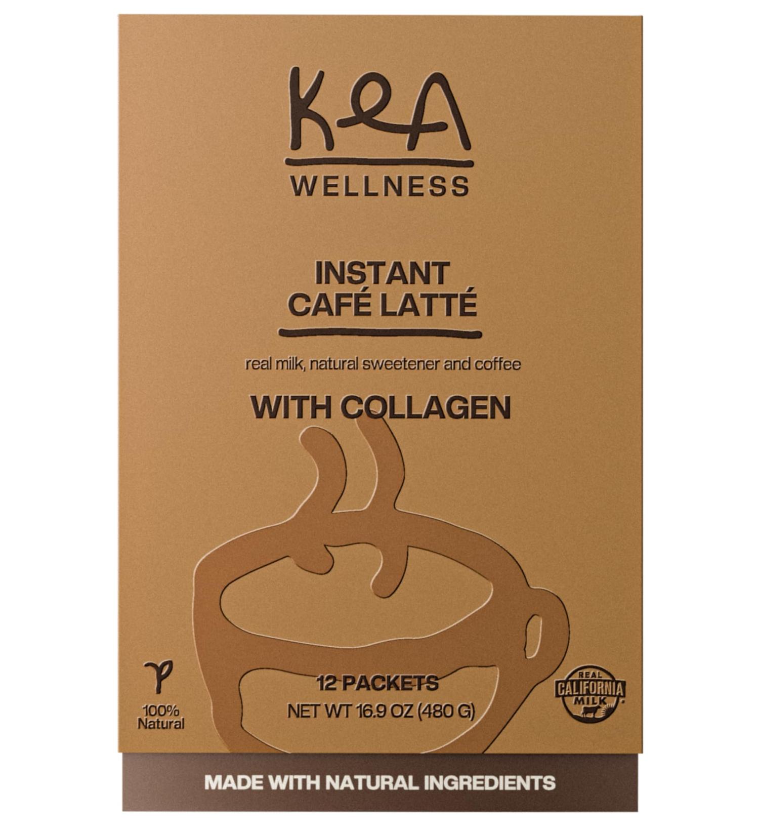Kea Wellness Liquid Instant Caf Latte with Collagen All-Natural Creamer with Hydrolyzed Bovine & Marine Peptides (Types I II III) for Hair Skin Nails Bones & Joints 12 Single-Serve Packs - Buy Online on GoSupps.com