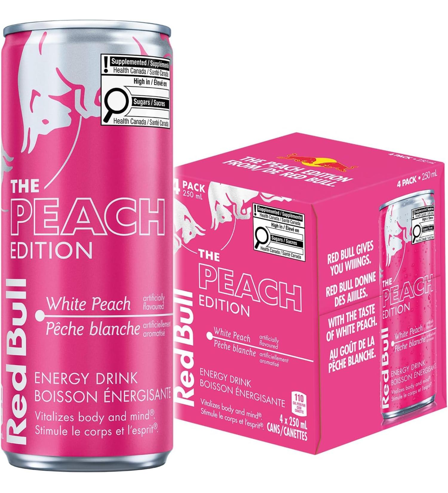 Red Bull Energy Drink - White Peach - 250ml - pack of 4 - Buy Online on GoSupps.com