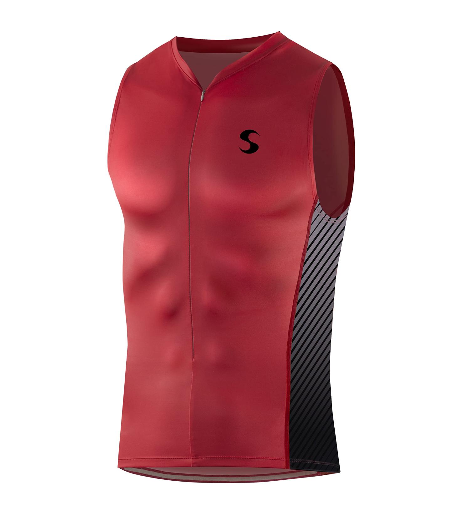 Synergy Men's Race Tri Tank Top Singlet - Crimson/Black - X-Large - Buy Online on GoSupps.com