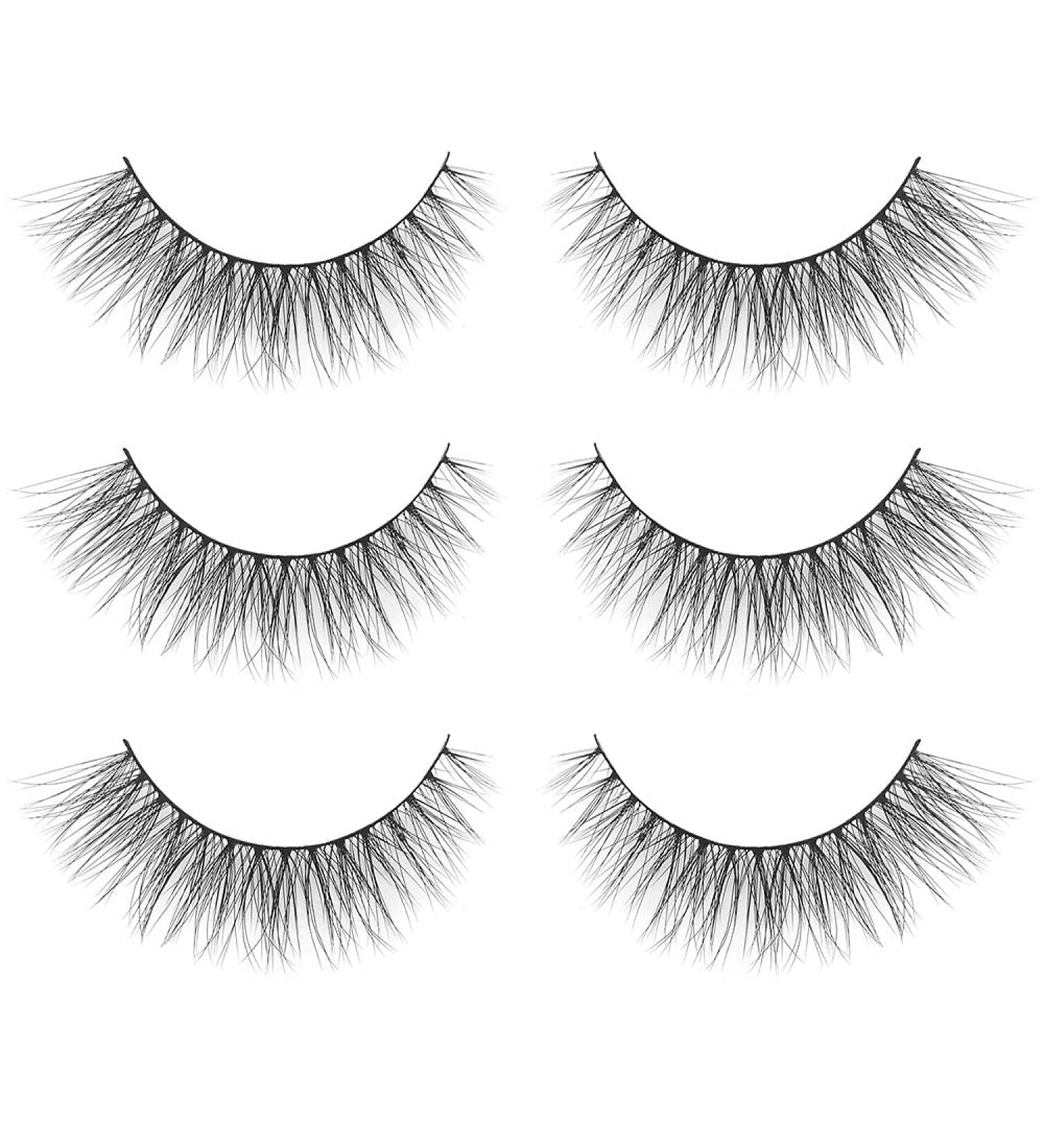 Smilart Fluffy Eyelashes 12mm Natural Look 3 Pairs False Eyelashes Wispy False Lashes Cat Eye Fake Eyelashes Resuable 3D Short Small Face Strip Lashes (6-12mm) - Buy Online on GoSupps.com