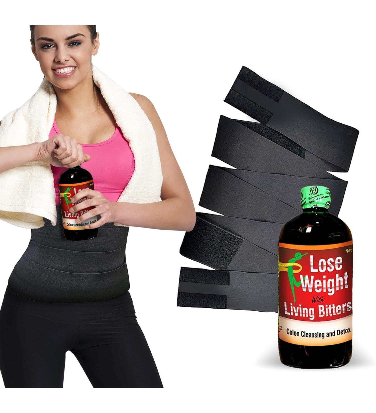HERBOGANIC Detox Living Bitters Featured with Waist Wrap for Overall Health and Wellness | 16 Oz