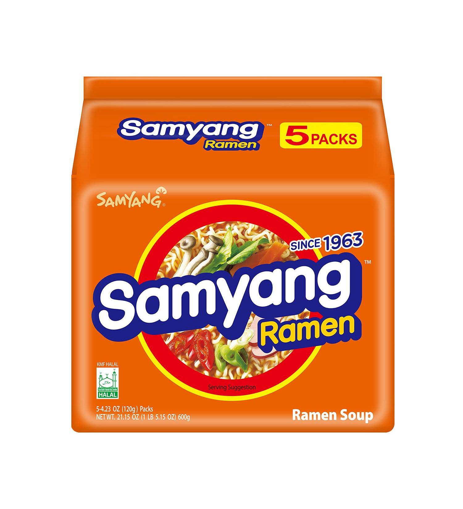 Samyang Ramen Korean Noodle Soup 4.23 oz - Pack of 5 | Authentic Korean Flavor - Buy Online on GoSupps.com