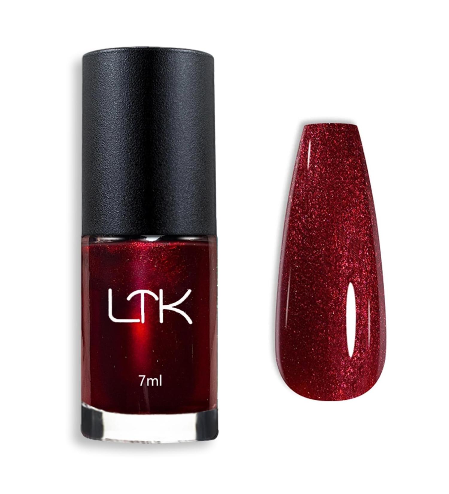  MrCuvaryas burgundy red glitter nail polish quick dry water based polish long lasting nail polish non toxic high gloss with creamy finish nail art diy manicure gift - Buy Online on GoSupps.com