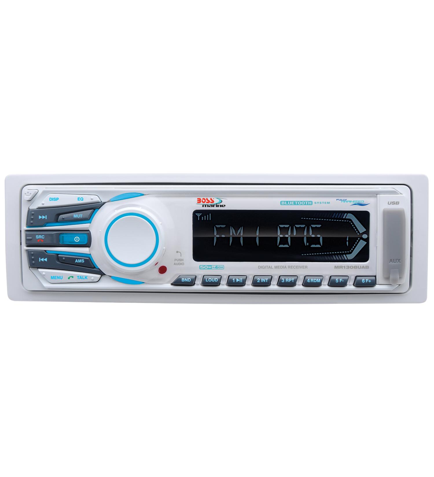 BOSS MR1308UAB Marine Receiver - Weatherproof Bluetooth Audio, USB, SD, AM/FM - White - Buy Online on GoSupps.com