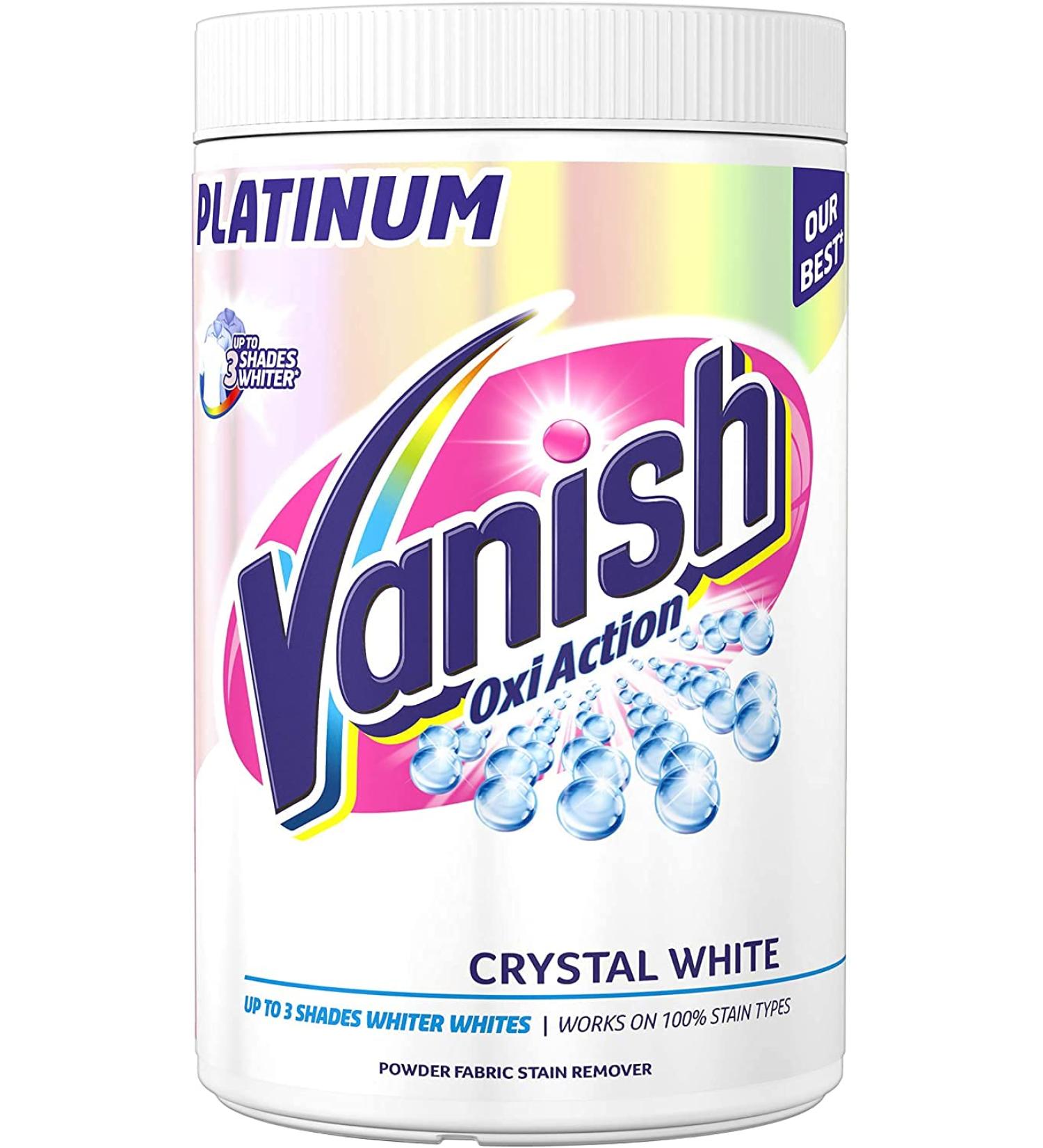 Vanish Fabric Stain Remover Platinum Oxi Action Powder Crystal Whites 1.41 kg - Buy Online on GoSupps.com