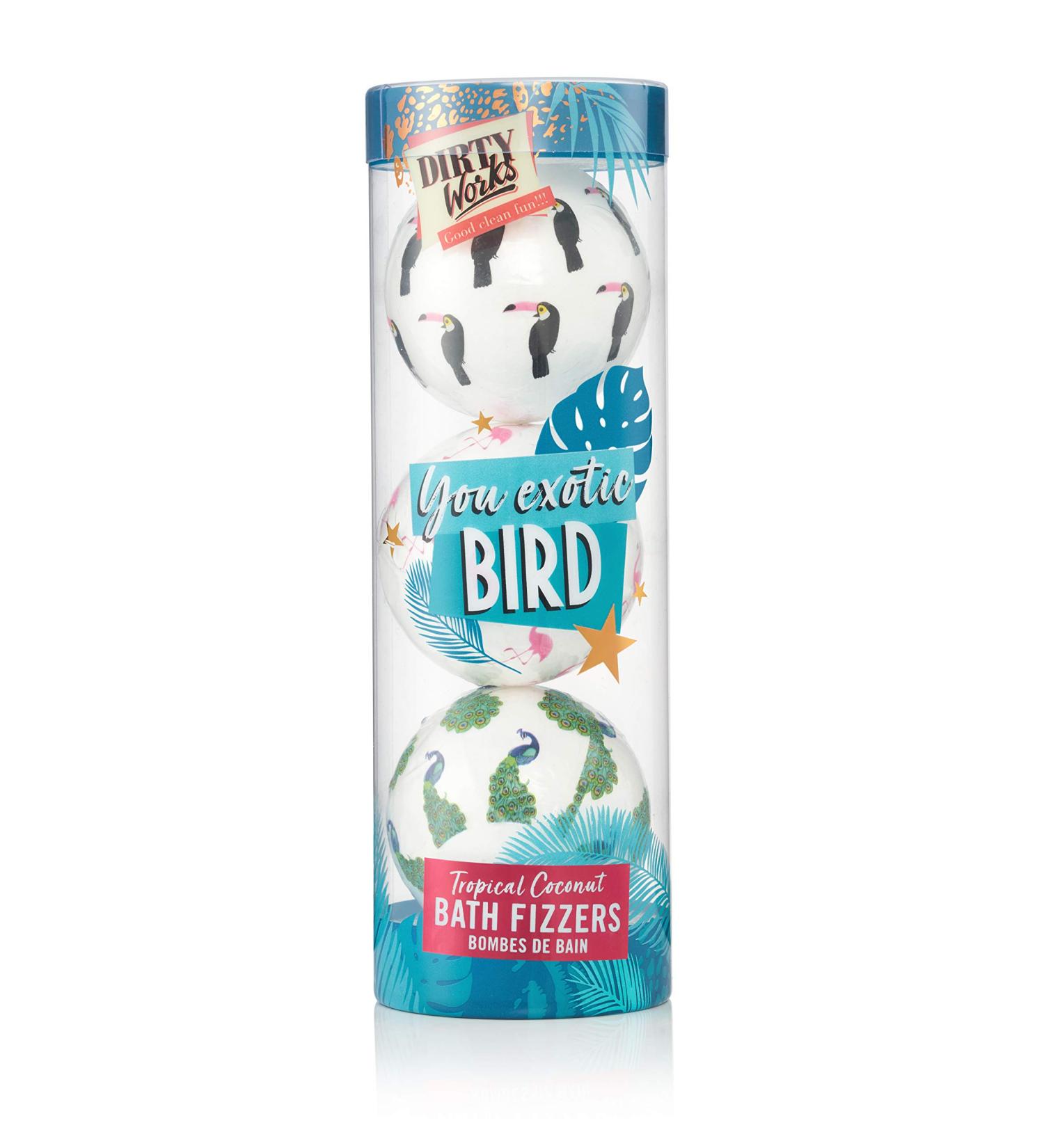 Dirty Works You Exotic Bird Tropical Coconut Bath Fizzers Festive Gift Set