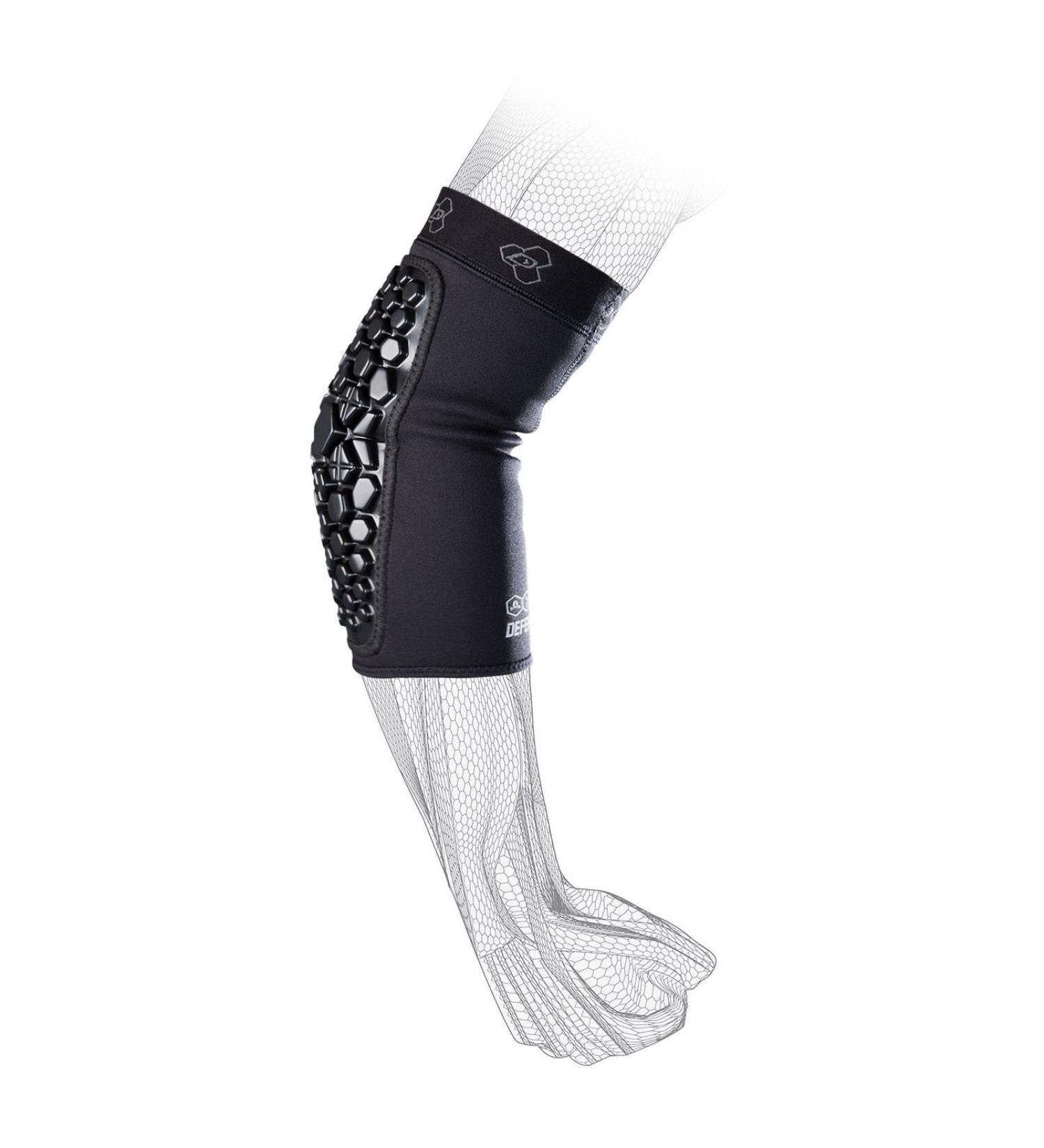 DonJoy Performance Defender Compression Support Elbow Pads (Pair) Padded Support for Collision Contact Sports Football Rugby Lacrosse Martial Arts Obstacle Courses XLarge