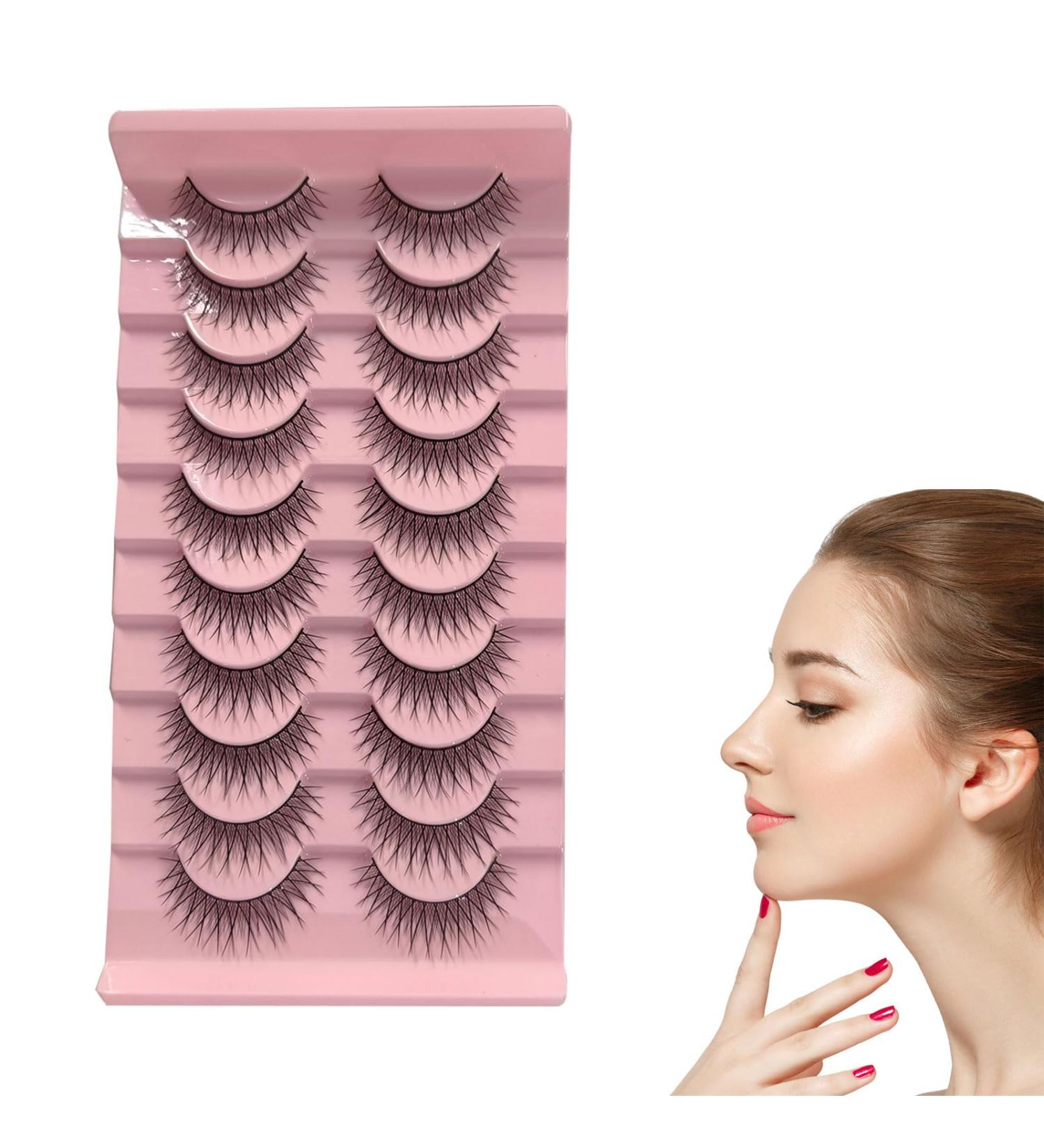 False Eyelashes Half Lashes Wispy Lashes 10 Pairs Natural Half Eyelashes Wispy Eyelashes Cat Eye Short Eyelashes Natural Look False Eyelashes Cat Eye Wispy Corner Lashes Fluffy Wispy False Eyelashes - Buy Online on GoSupps.com