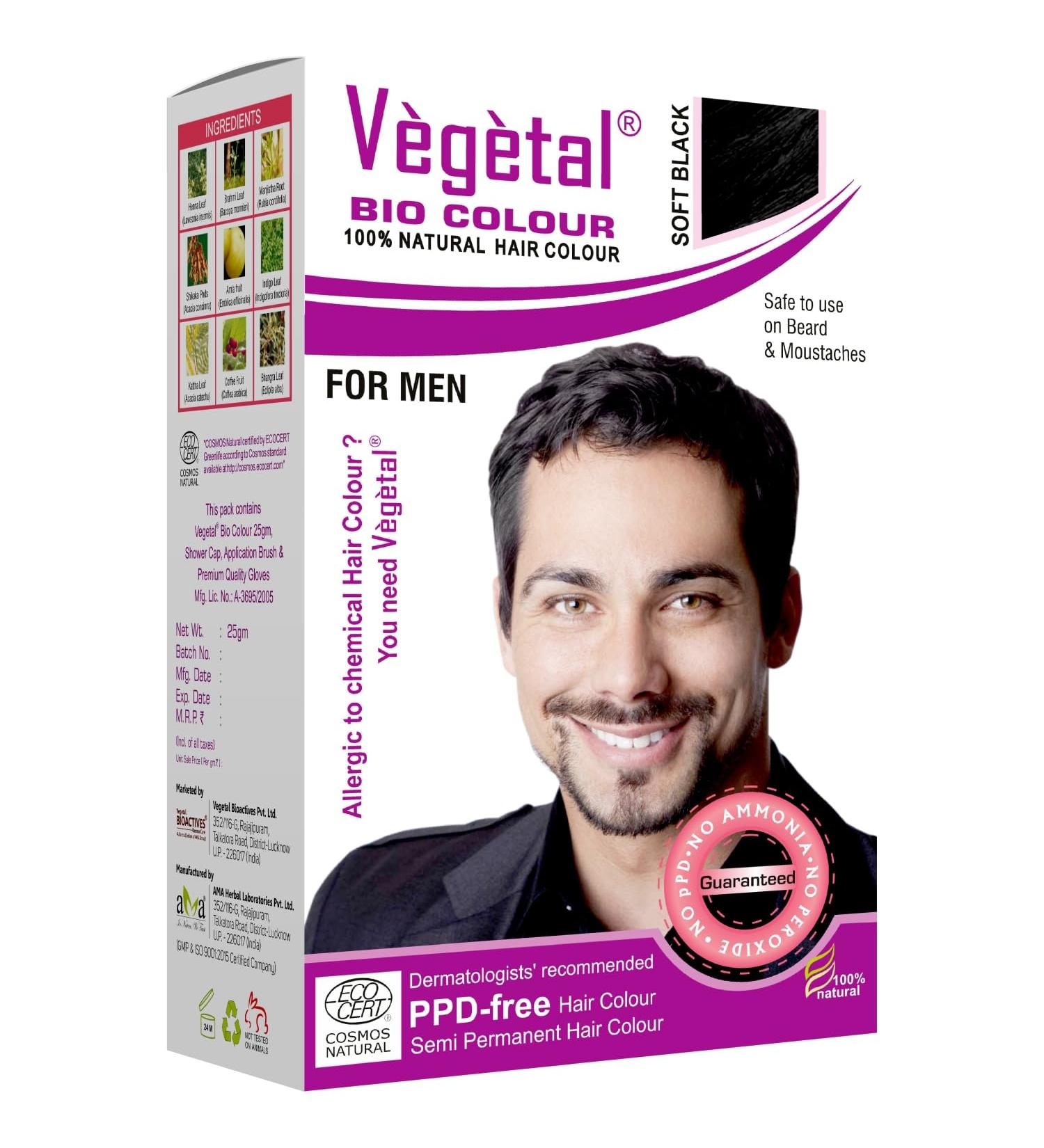 Buy Vegetal Bio Hair Colour Soft Black 25g for Beard & Mustache - International Shipping Available - Buy Online on GoSupps.com