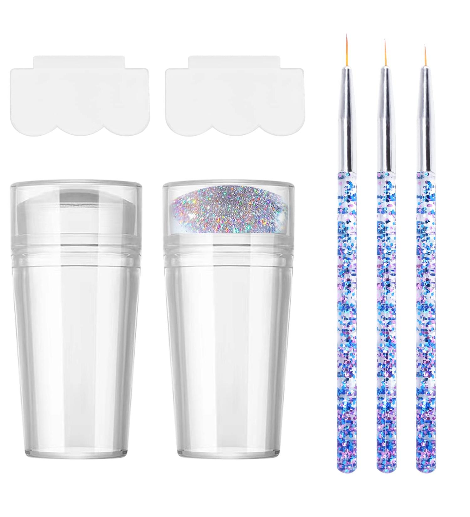 Silicone Stamper, Dotting Pen & French Manicure Kit Set | Double Sided Nail Art Tools for DIY Salon | Includes Scraper - 2 PCS Stamper, 3 PCS Pen - Buy Online on GoSupps.com