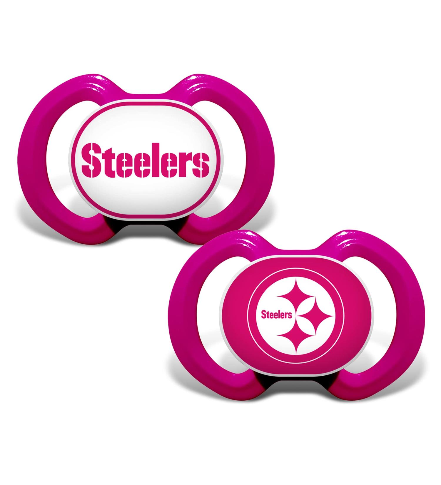 Pittsburgh Steelers BabyFanatic Girls Pink Pacifier 2-Pack - Official NFL Licensed Gear - Buy Online on GoSupps.com