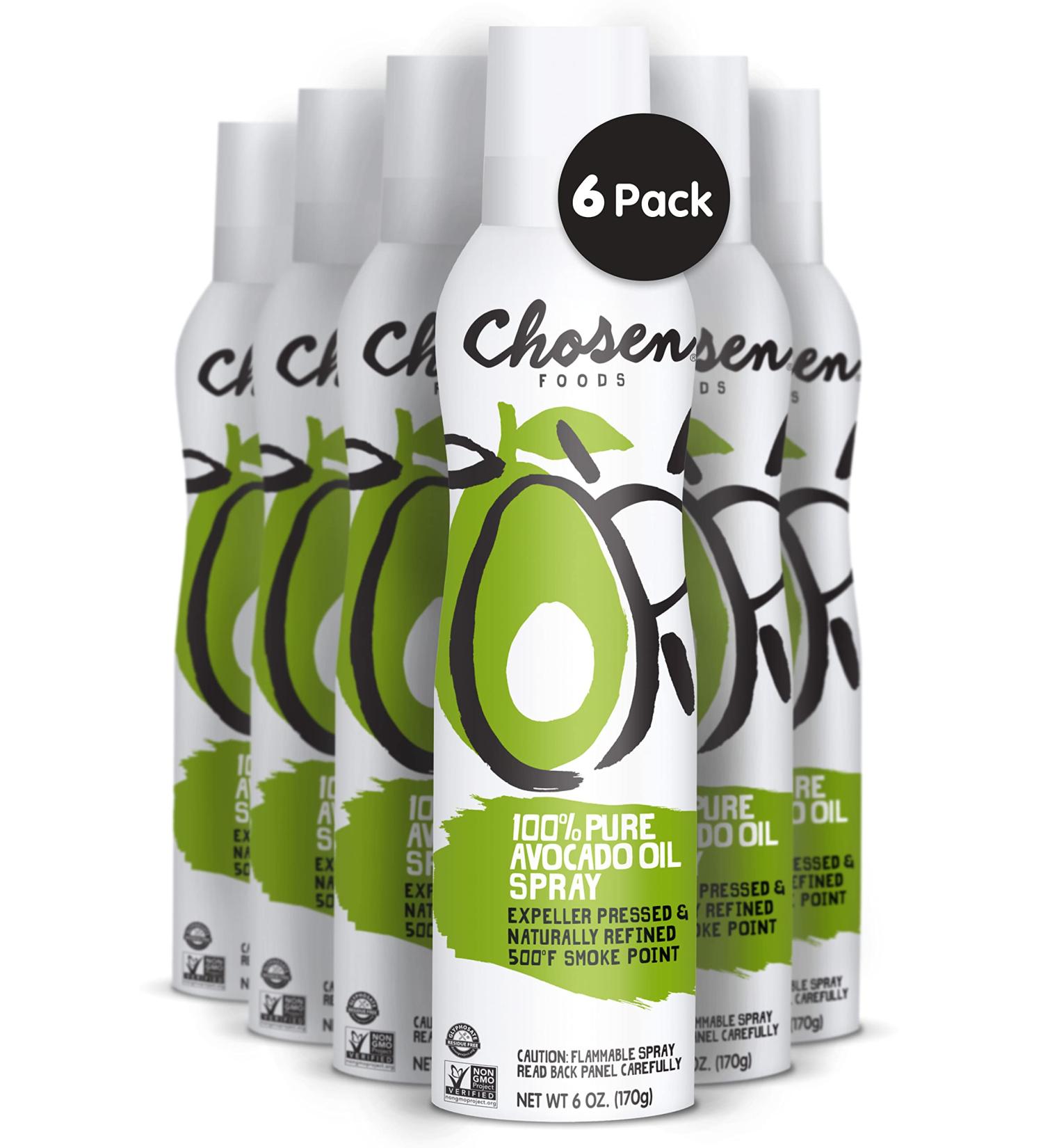 Chosen Foods Avocado Oil Spray - 100% Pure, Keto & Paleo Friendly, Kosher, Ideal for Baking, High-Heat Cooking & Frying - 6 oz (Pack of 6) - Buy Online on GoSupps.com
