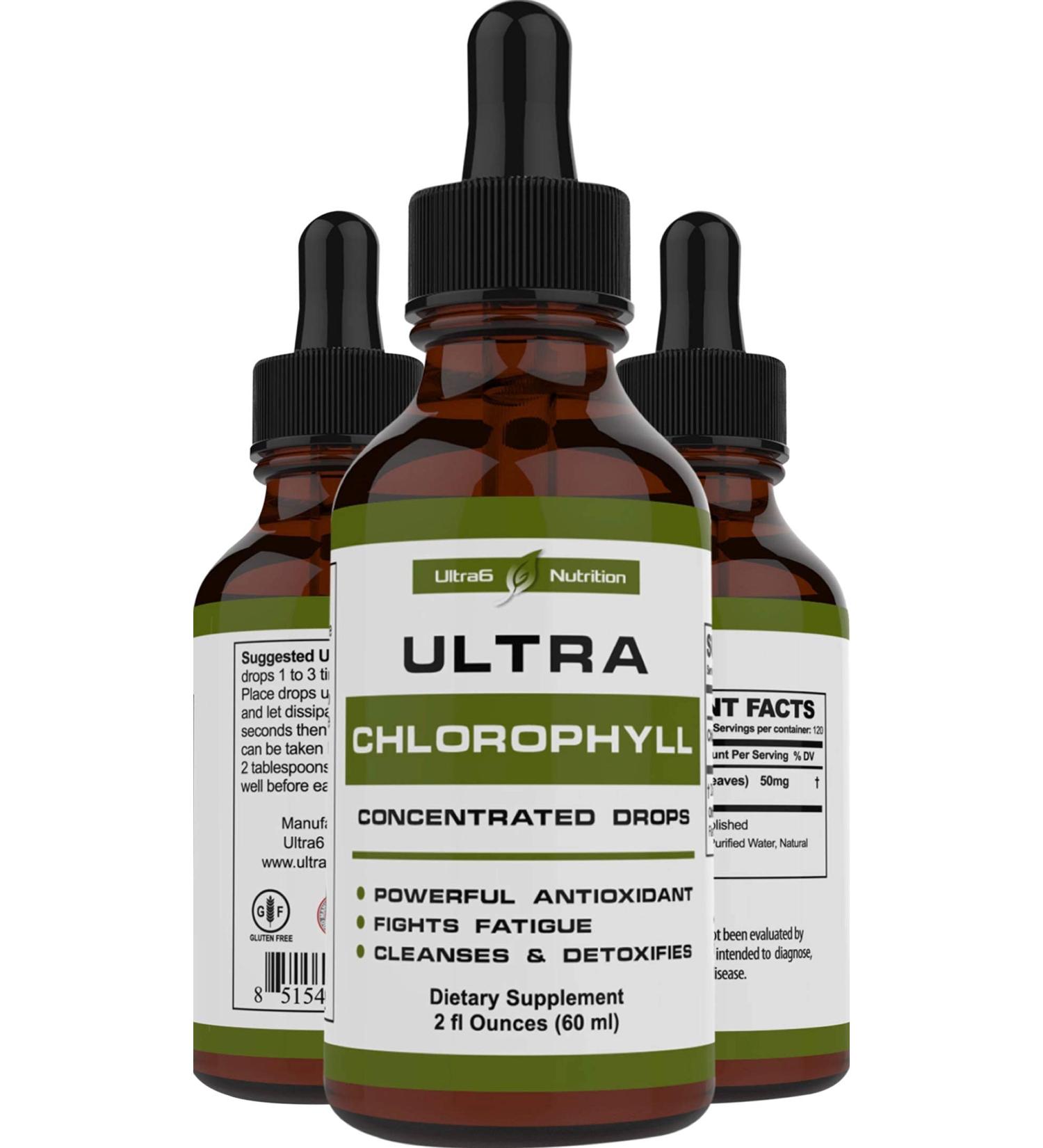 Chlorophyll Drops for Energy Boost, Immune Support, Detox & Odor Control - 120 Servings - Buy Online on GoSupps.com