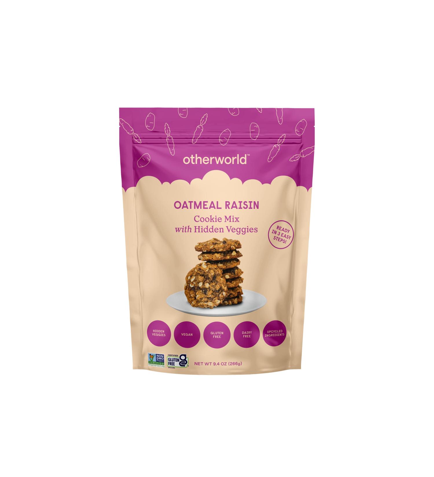 Otherworld Gluten-Free Vegan Oatmeal Raisin Cookie Mix - Dairy-Free, Superfoods, Plant-Based Protein, Hidden Veggies - Low Calorie Dessert - Buy Online on GoSupps.com