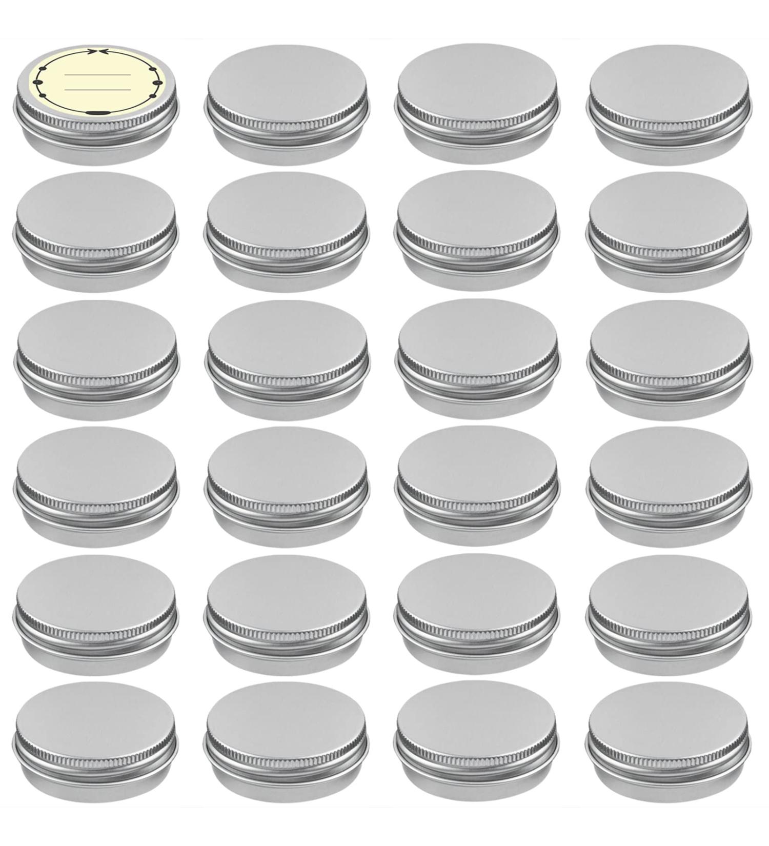 0.5 Ounce Aluminum Tin Jar with Labels TUZAZO 15 ml Aluminum Refillable Round Small Containers with Screw Lids for Cosmetics Balms Creams Salves Candles and more - Buy Online on GoSupps.com
