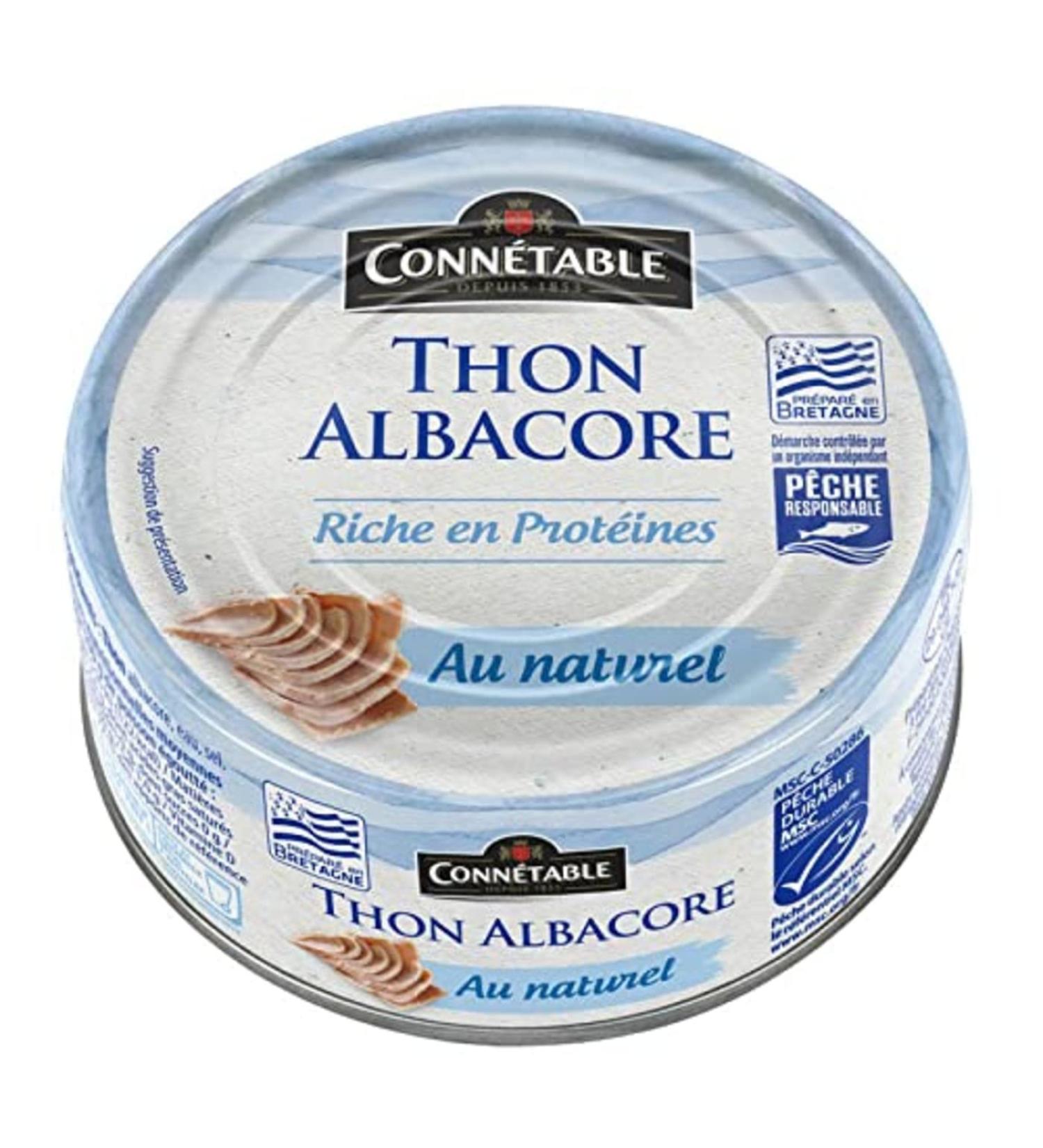 Connétable 1/5 whole natural MSC albacore tuna 112g connétable - The 112g net drained box