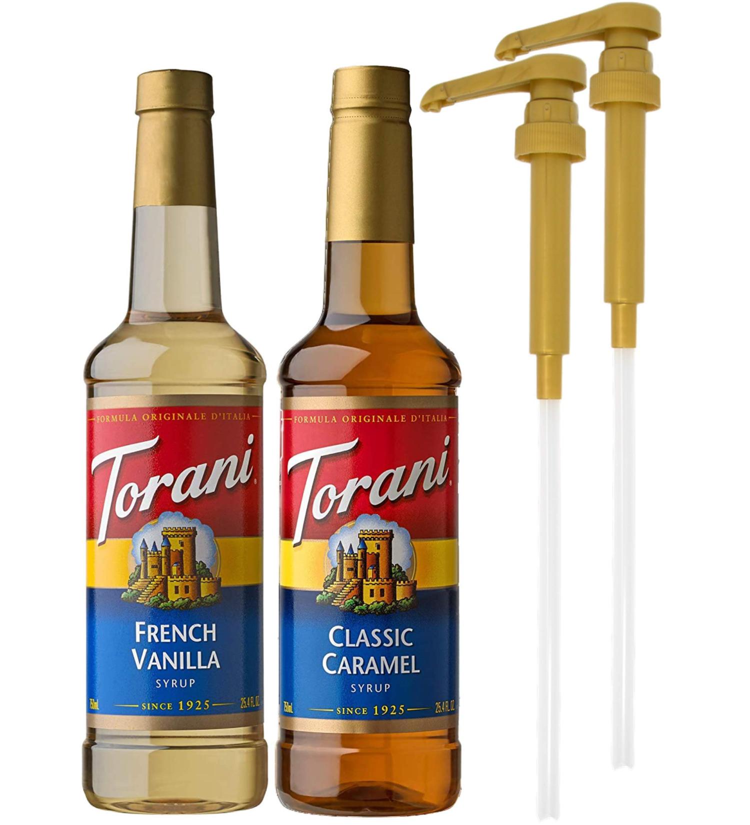 By The Cup Syrup Pumps - Fits Torani Bottles, French Vanilla & Classic Caramel 750ml Flavoring - Buy Online on GoSupps.com