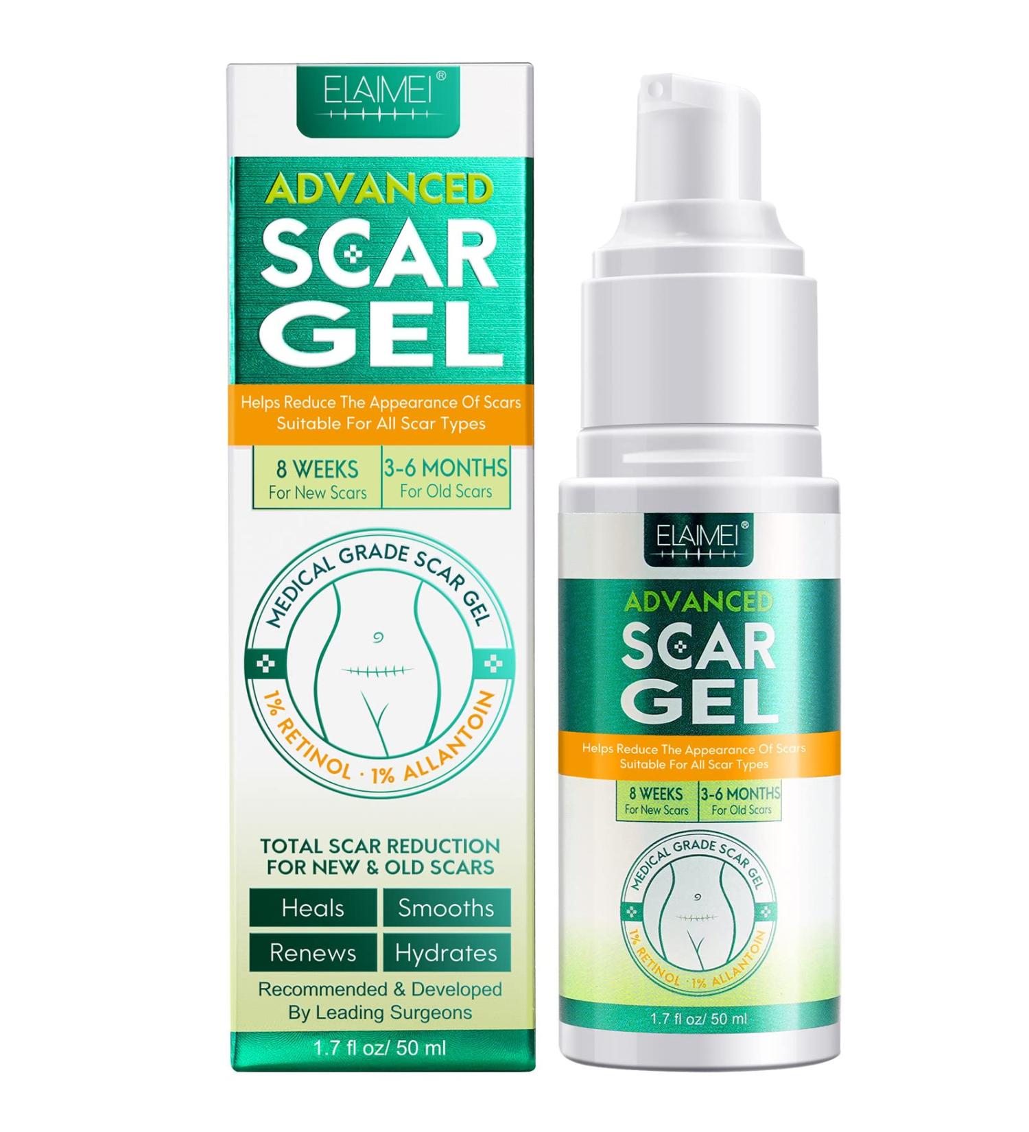 Advanced Silicone Scar Gel - Natural Treatment for Old & New Scars - C-Section Keloid & Tummy Tuck Surgery - 50ML - Buy Online on GoSupps.com