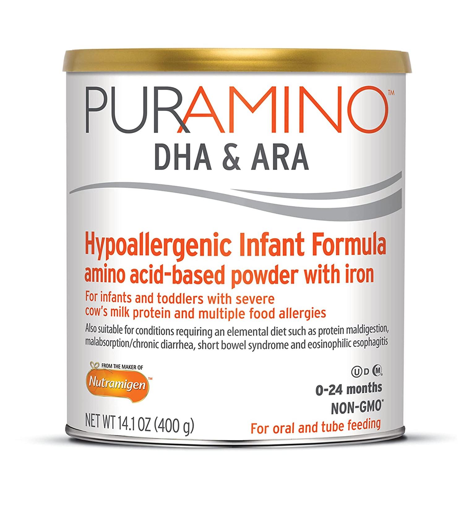 PurAmino Infant Drink for Severe Food Allergies | Omega-3 DHA, Iron, Immune Support | 14.1oz Powder Can - Buy Online on GoSupps.com