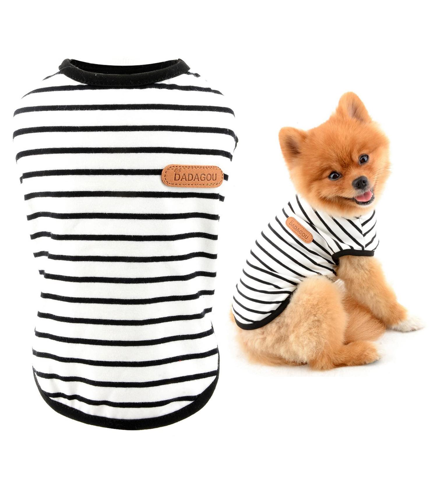 Shop Smalllee Lucky Store: Summer Striped T-Shirts for Small & Medium Dogs & Cats - Sleeveless Pet Apparel - Buy Online on GoSupps.com