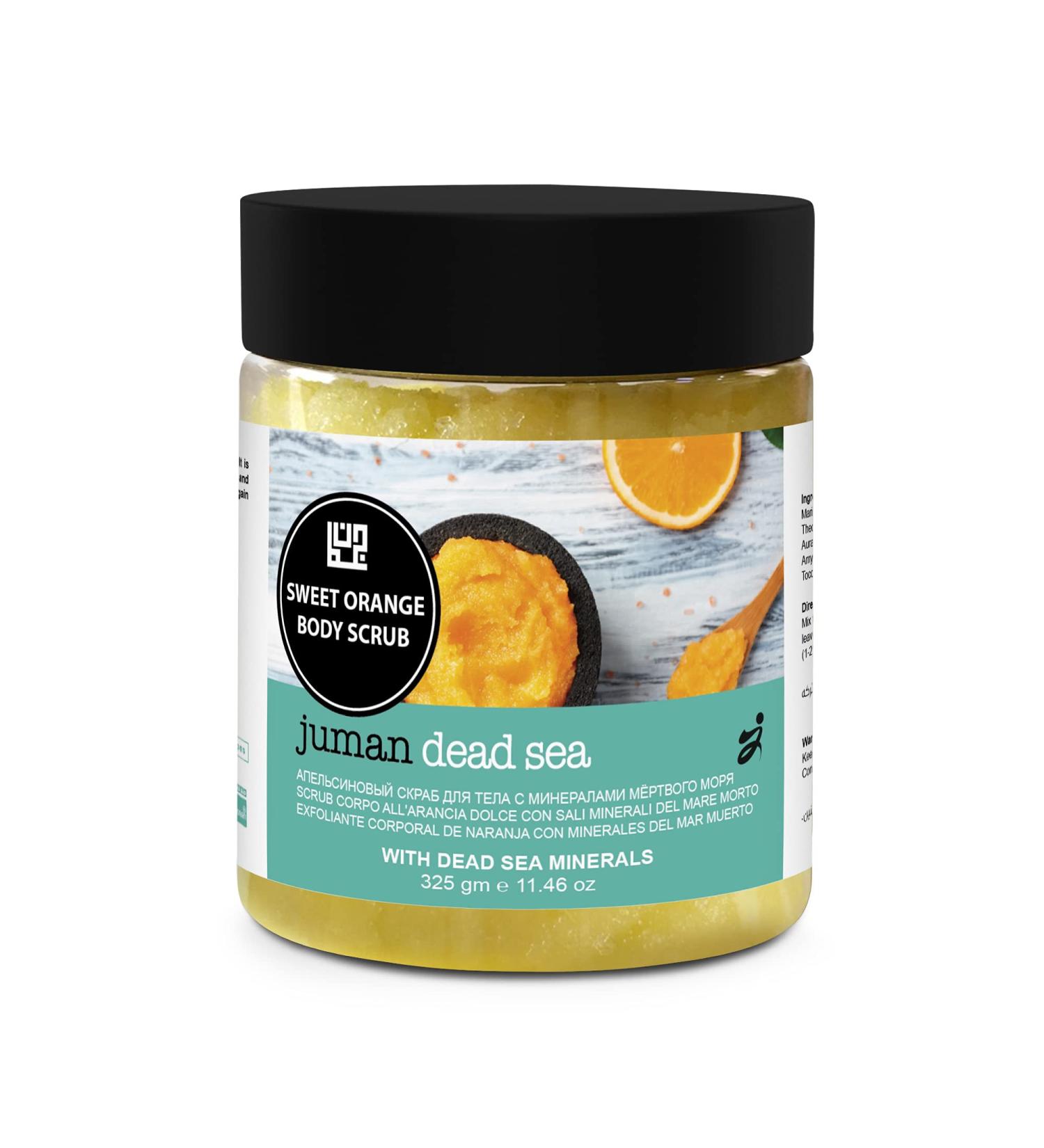 Sweet Orange Body Scrub - All Natural Dead Sea Salt Exfoliator | Paraben Free & Vegan | Infused with Aloe Vera Argan Cocoa Shea Butter Vitamins C & E - 11.46 oz - Buy Online on GoSupps.com