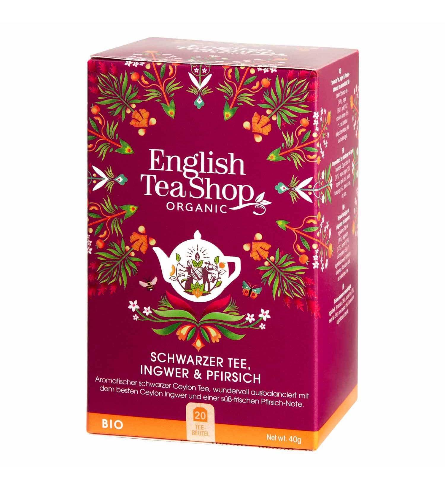 English Tea Shop - Ginger Peach Tea - 20 Sachet Envelope - 40g