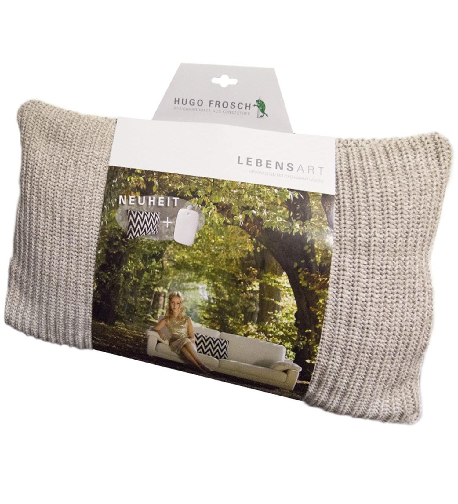 Hugo Frosch Designer Pillow with Integrated ECO Heat Bottle | Unisex 40 cm Beige Cushion | Lifestyle Comfort & Style - International Shipping Available - Buy Online on GoSupps.com