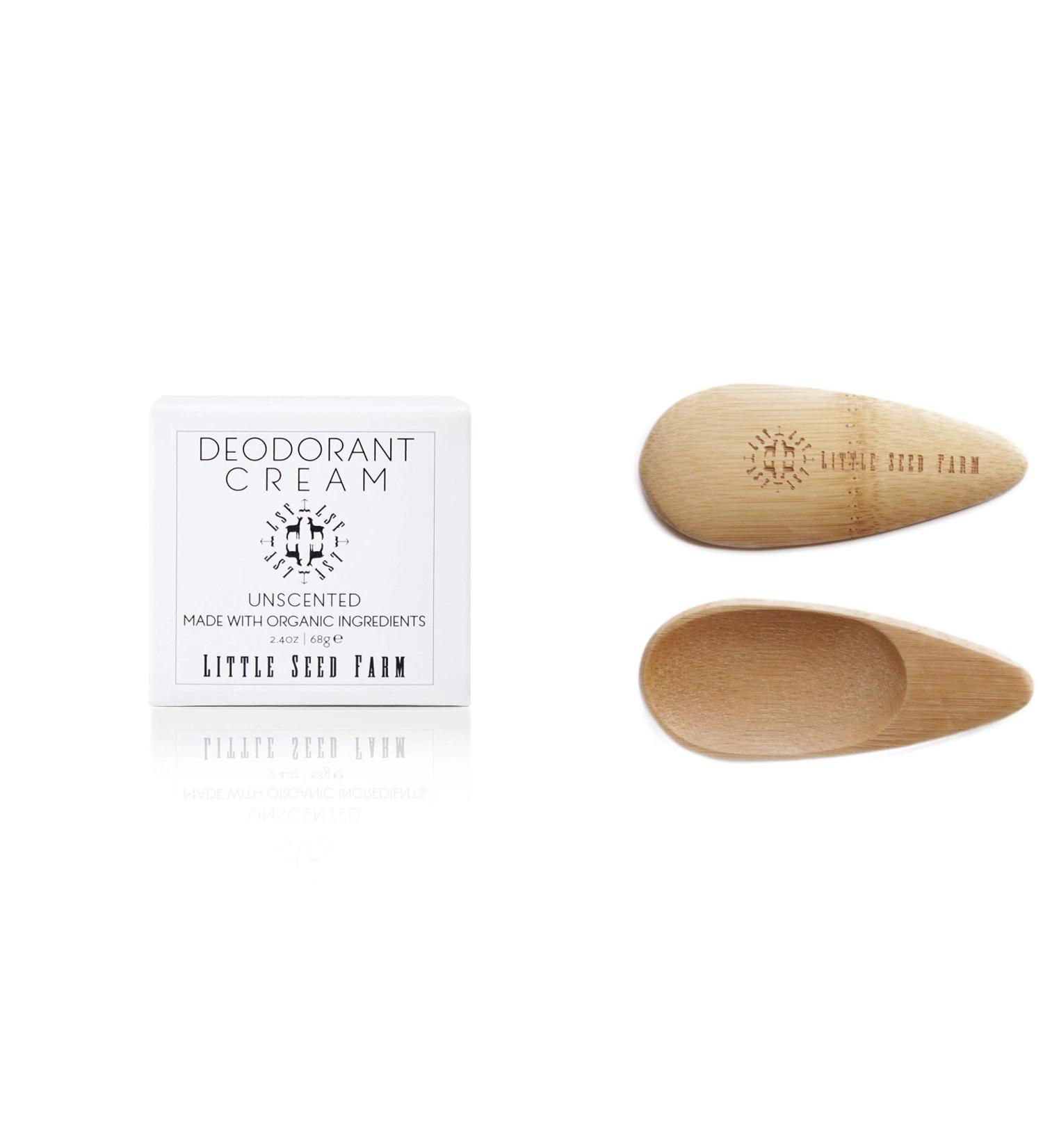 Little Seed Farm All Natural Deodorant Cream Aluminum Free Deodorant for Women or Men 2.4 Ounce - Unscented + Applicators Bundle - Buy Online on GoSupps.com