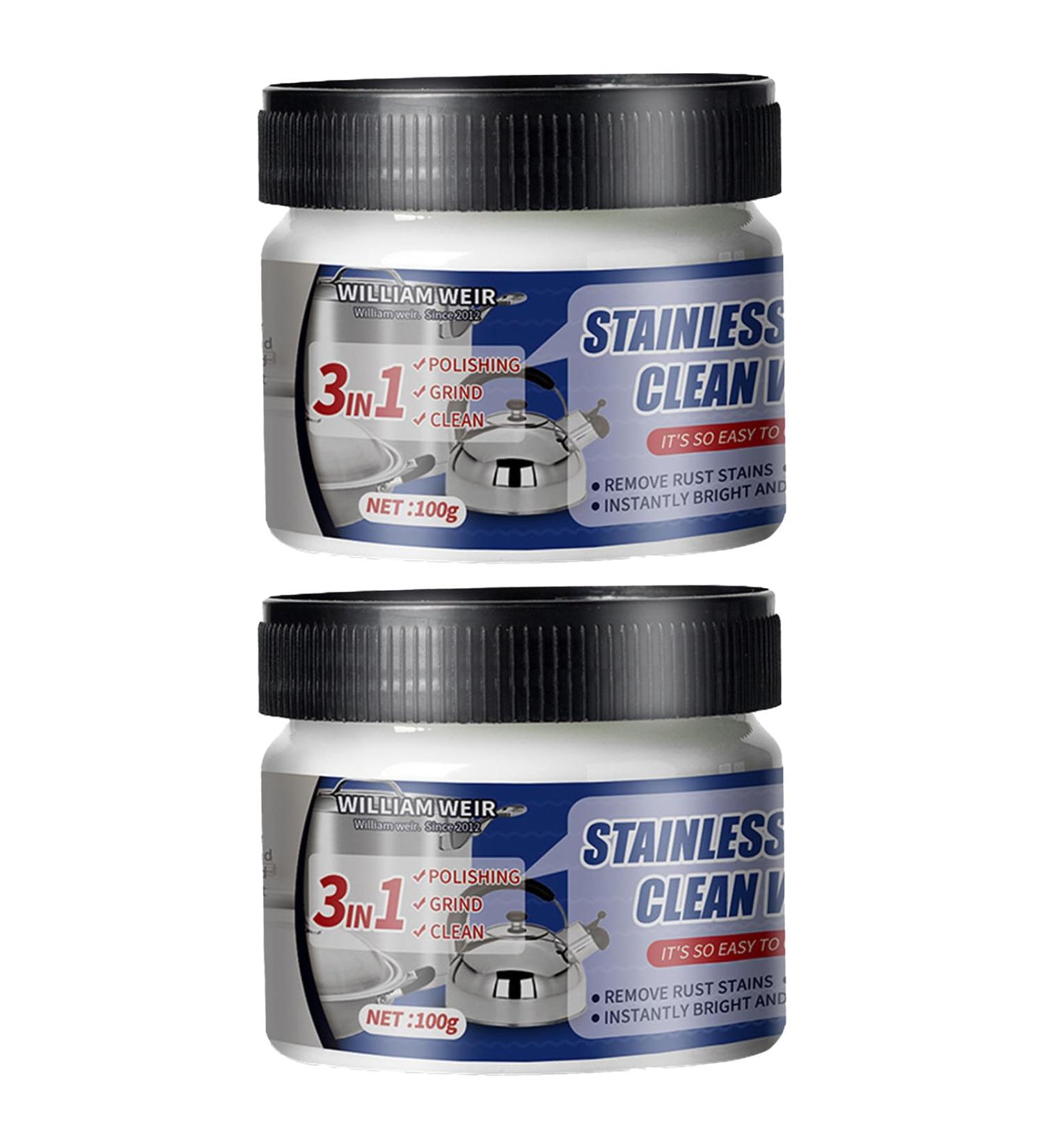 Metal Polish Cream Scratch Remover and Cleaner Stainless Steel Cleaning Wax Stain Removal Multifunctional Rust Remover for Stainless Steel Aluminum Brass Copper Gold Long Lasting Shine 200g - Buy Online on GoSupps.com