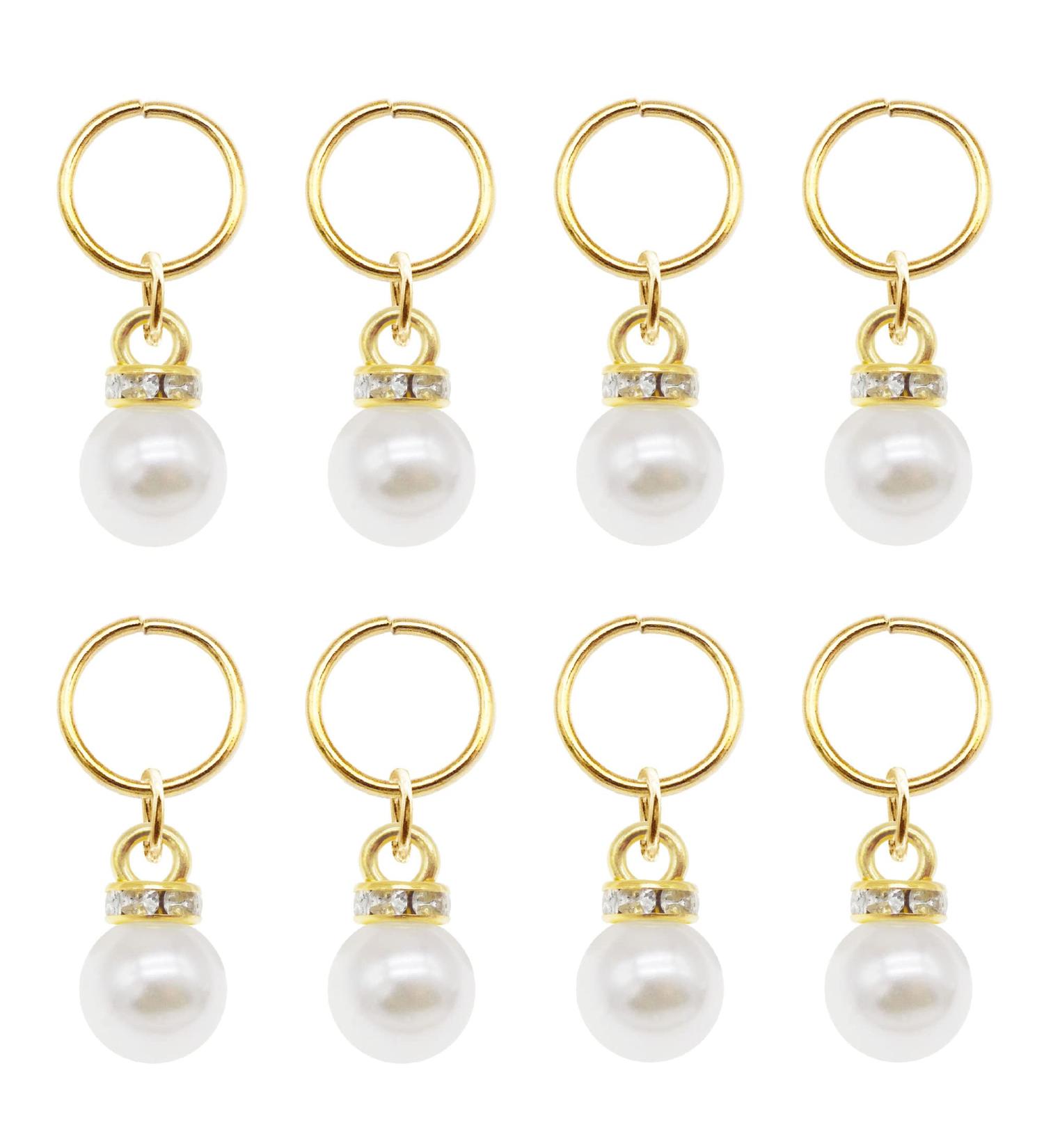 100 Gold Pearl Hair Jewelry Locs Braid Rings Dreadlocks Hair Cuffs Clips Charms for Women Men Beard - Buy Online on GoSupps.com