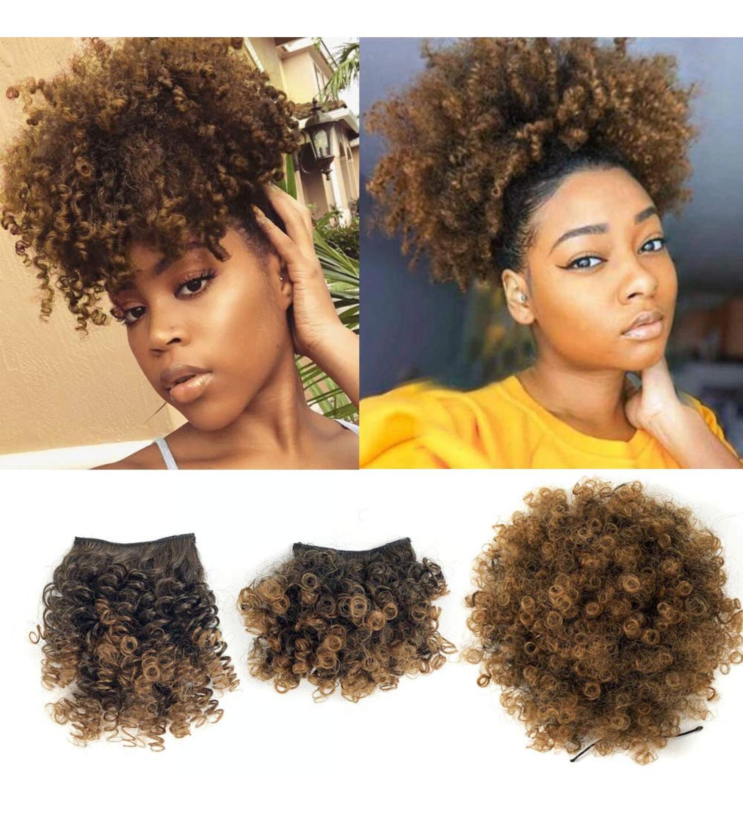 Afro Puff Drawstring Ponytail with 2 Bangs Afro High Puff Bun with Spring Curl Bangs and Afro Puff Bangs Clip in Hairpieces Pineapple Updo Ponytail with Bangs(T1B/30) 1 ponytail+ 2 bangs T1B/30 - Buy Online on GoSupps.com