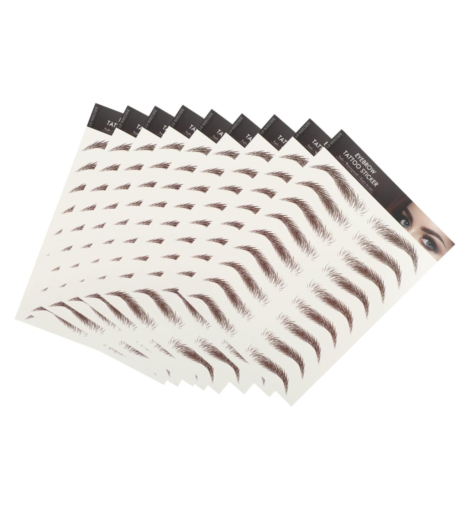 Beatifufu 9 Sheets Waterproof Eyebrow Stickers Eyebrow Transfers Stickers for Women Makeup Brow Sticker Tool - Buy Online on GoSupps.com