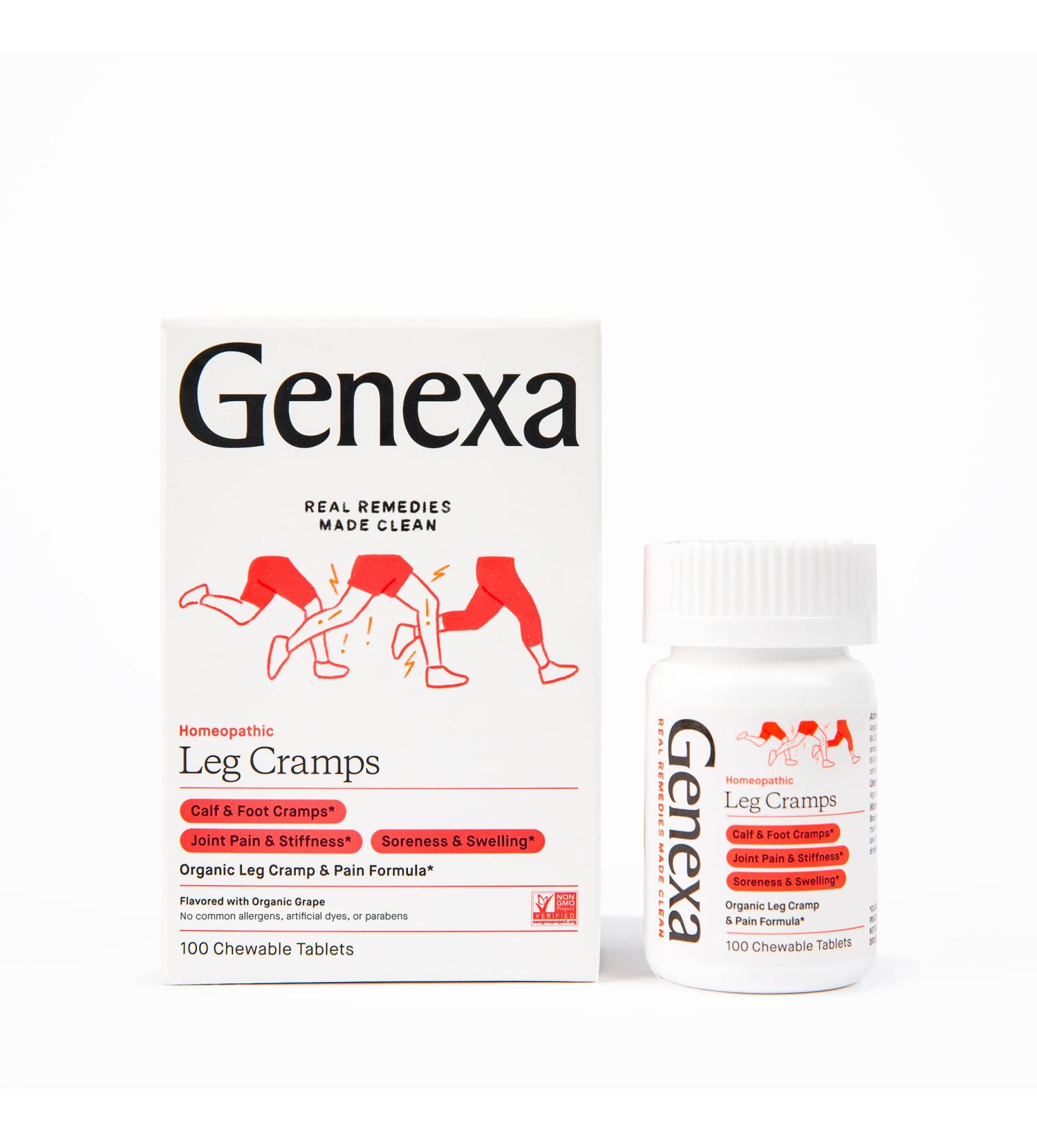 Genexa Homeopathic Leg Cramp Relief â€“ Organic Grape Chewable Tablets (100 Count) - Buy Online on GoSupps.com