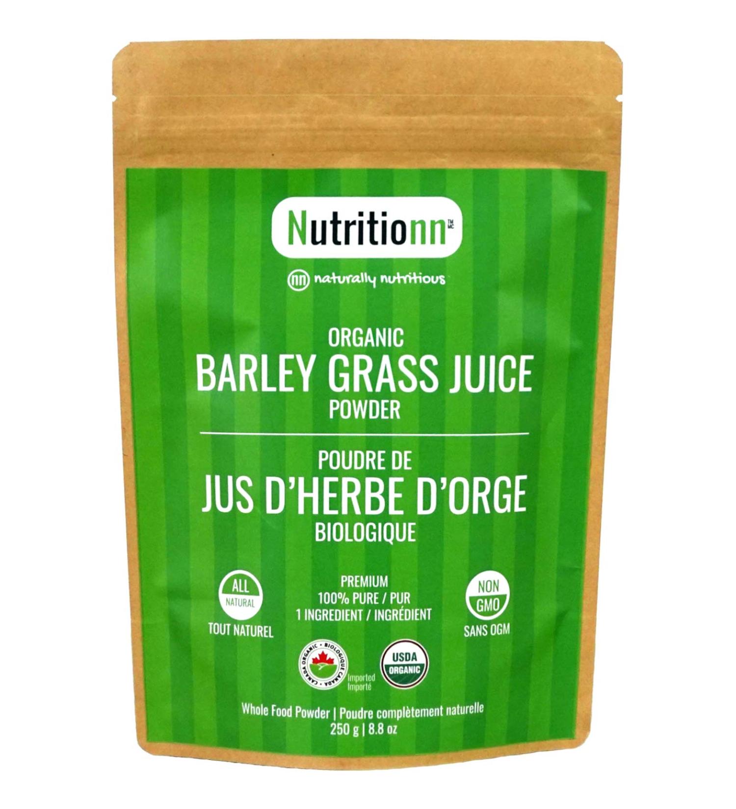 Organic Barley Grass Juice Powder by Nutritionn - 250 Grams - 100% Pure Premium Natural Whole Food Supplement - Buy Online on GoSupps.com
