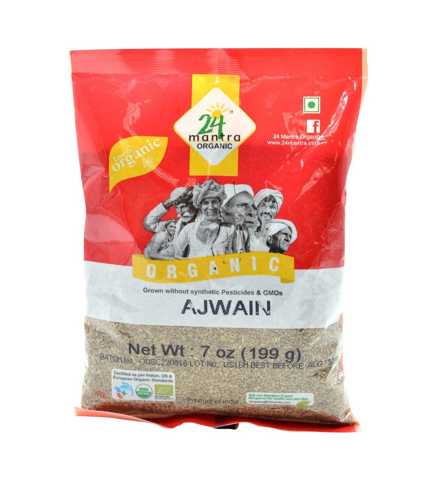 24 Mantra Organic Ajwain Seeds USDA Certified Organic European Union Certified Organic Pesticides Free Adulteration Free Sodium Free 7 Oz - Buy Online on GoSupps.com