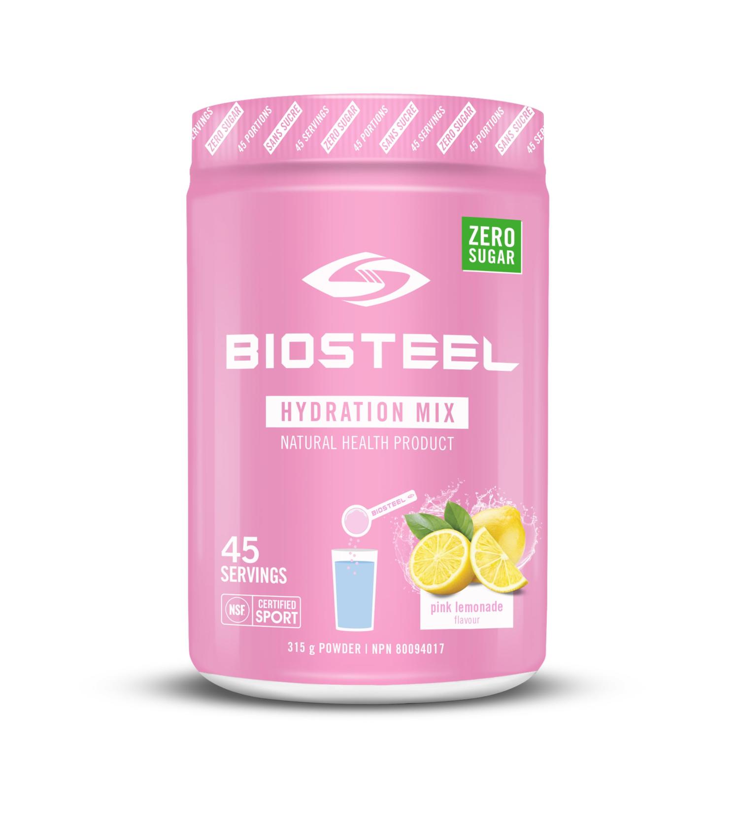 BioSteel Hydration Mix Great Tasting Hydration with Zero Sugar and No Artificial Flavours or Preservatives Pink Lemonade Flavour 45 Servings per Tub 315 grams (Pack of 1) Hydration Mix - Buy Online on GoSupps.com