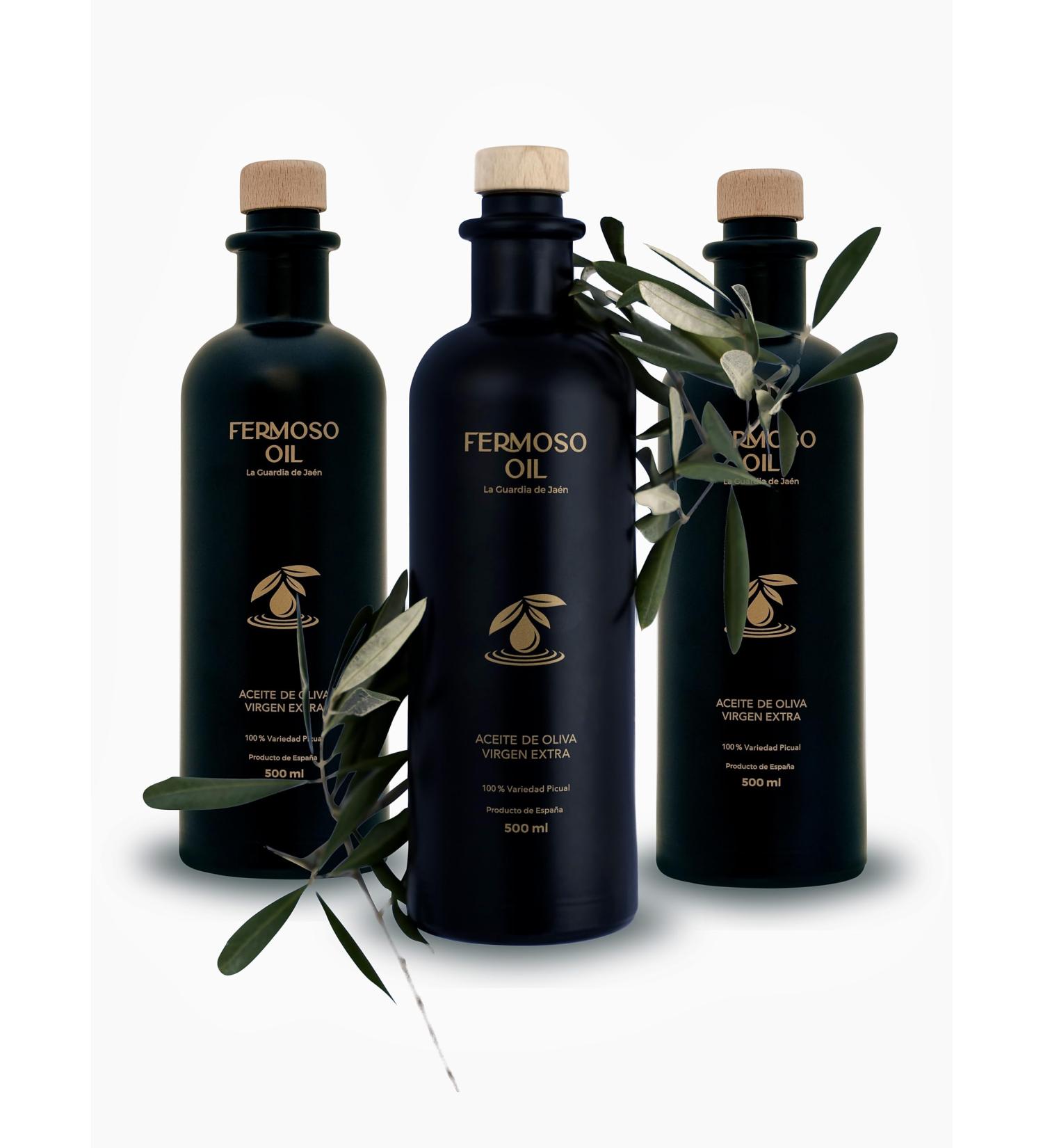 Fermoso Extra Virgin Olive Oil 500ml - Premium Spanish Olive Oil from Andalusia | Cold Pressed D.O. Sierra M gina - 3 Pack (3x500ml) - Buy Online on GoSupps.com