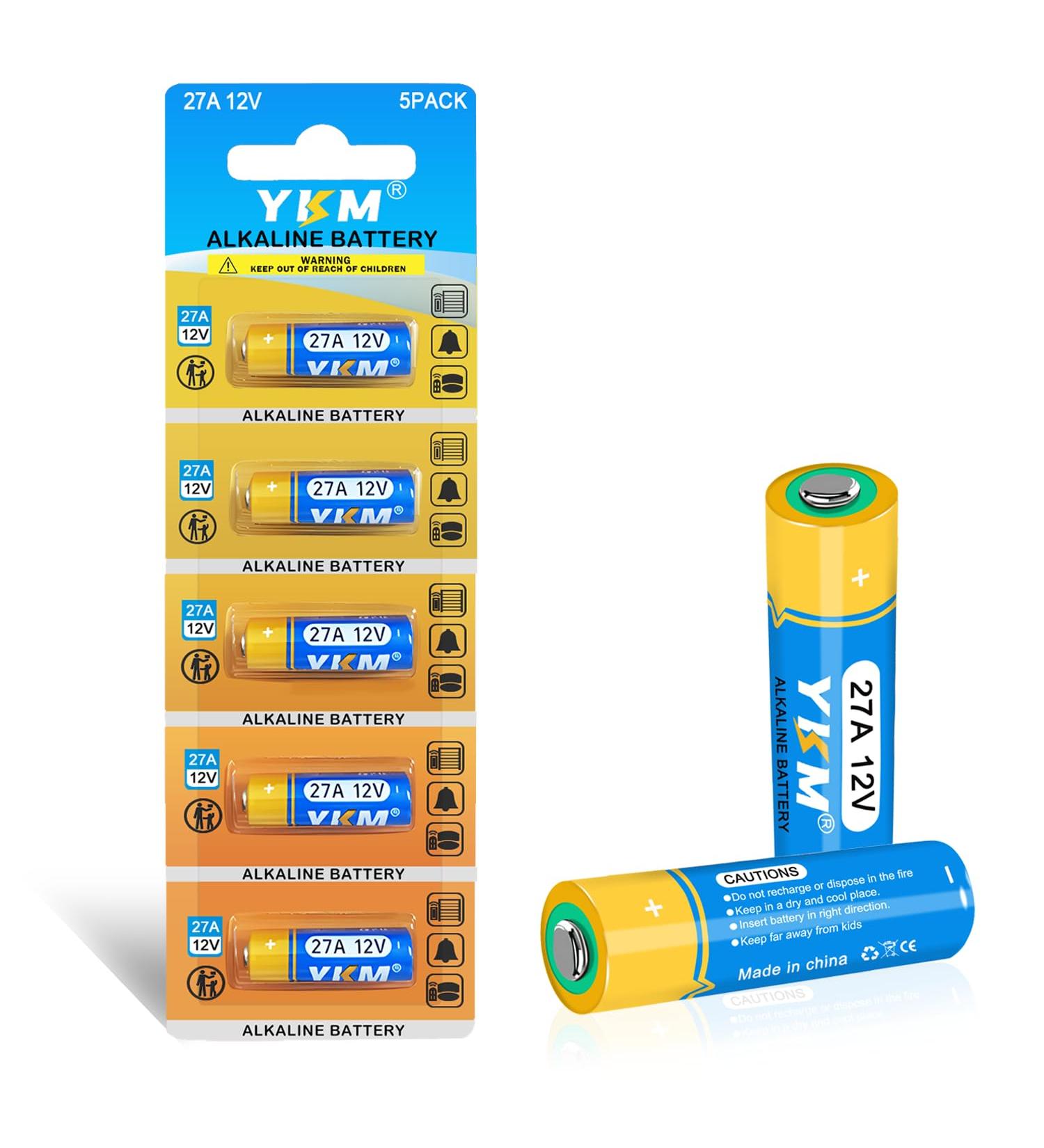 YKM 5 Pack A27 12 Volt Alkaline Battery - LR27A MN27 L828F 27A 12V for Ceiling Fans & Garage Door Openers - International Shipping Available - Buy Online on GoSupps.com