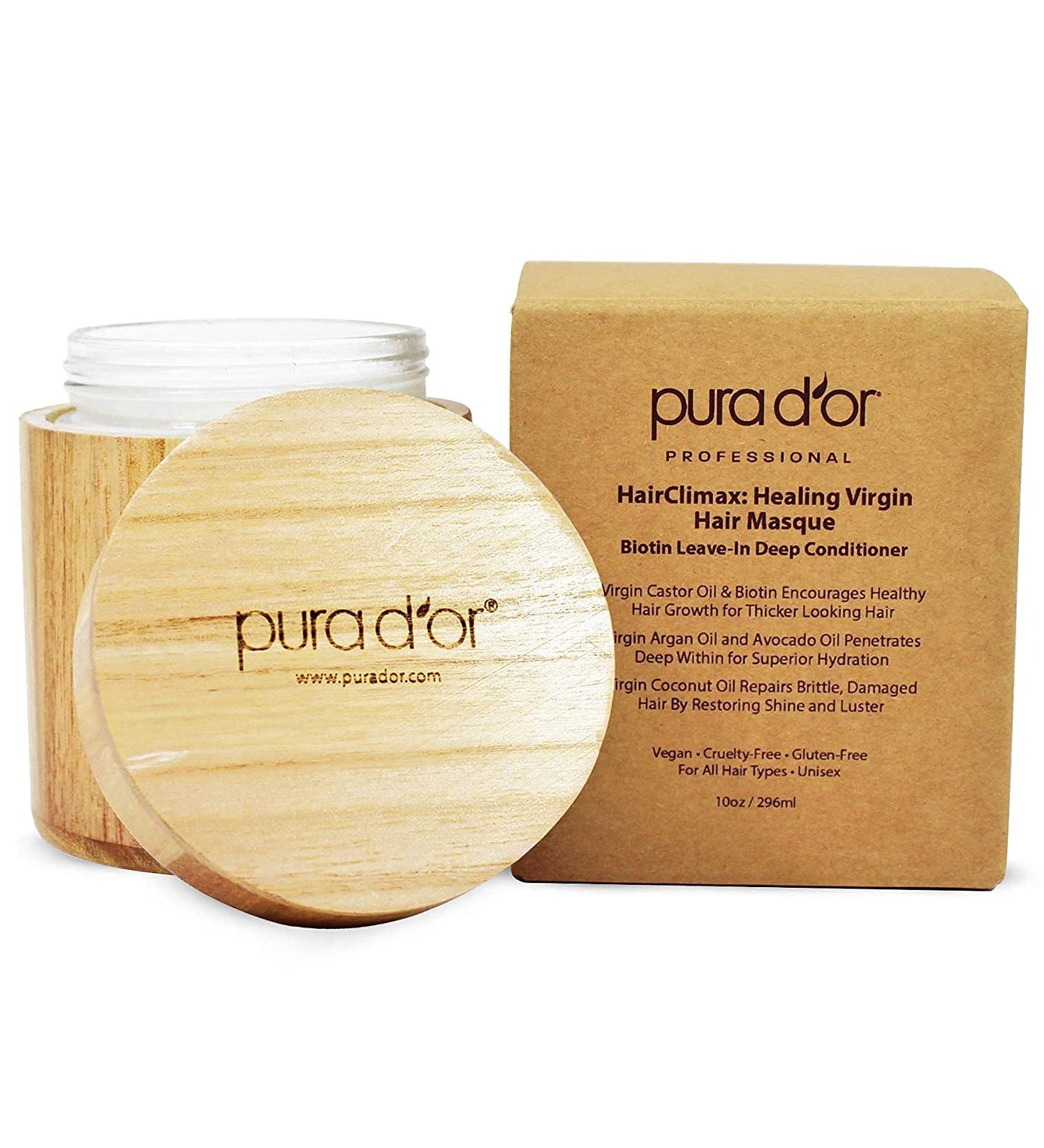PURA D'OR HairClimax Biotin Healing Hair Masque - 10oz Deep Conditioning Treatment with Argan, Castor & Coconut Oil - Buy Online on GoSupps.com