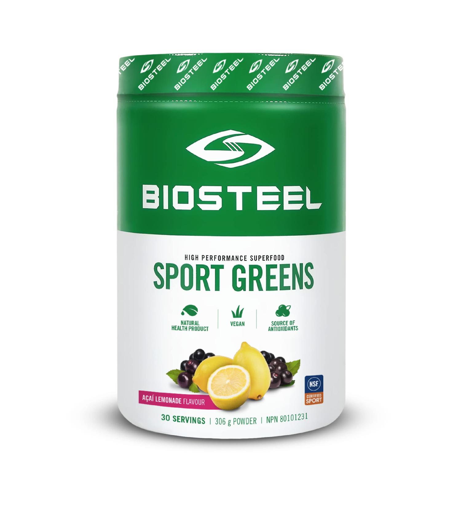 Buy BIOSTEEL Greens Sport Superfood Acai Lemonade - 306 GR | Premium Health Supplement for Energy & Immunity - International Shipping Available - Buy Online on GoSupps.com