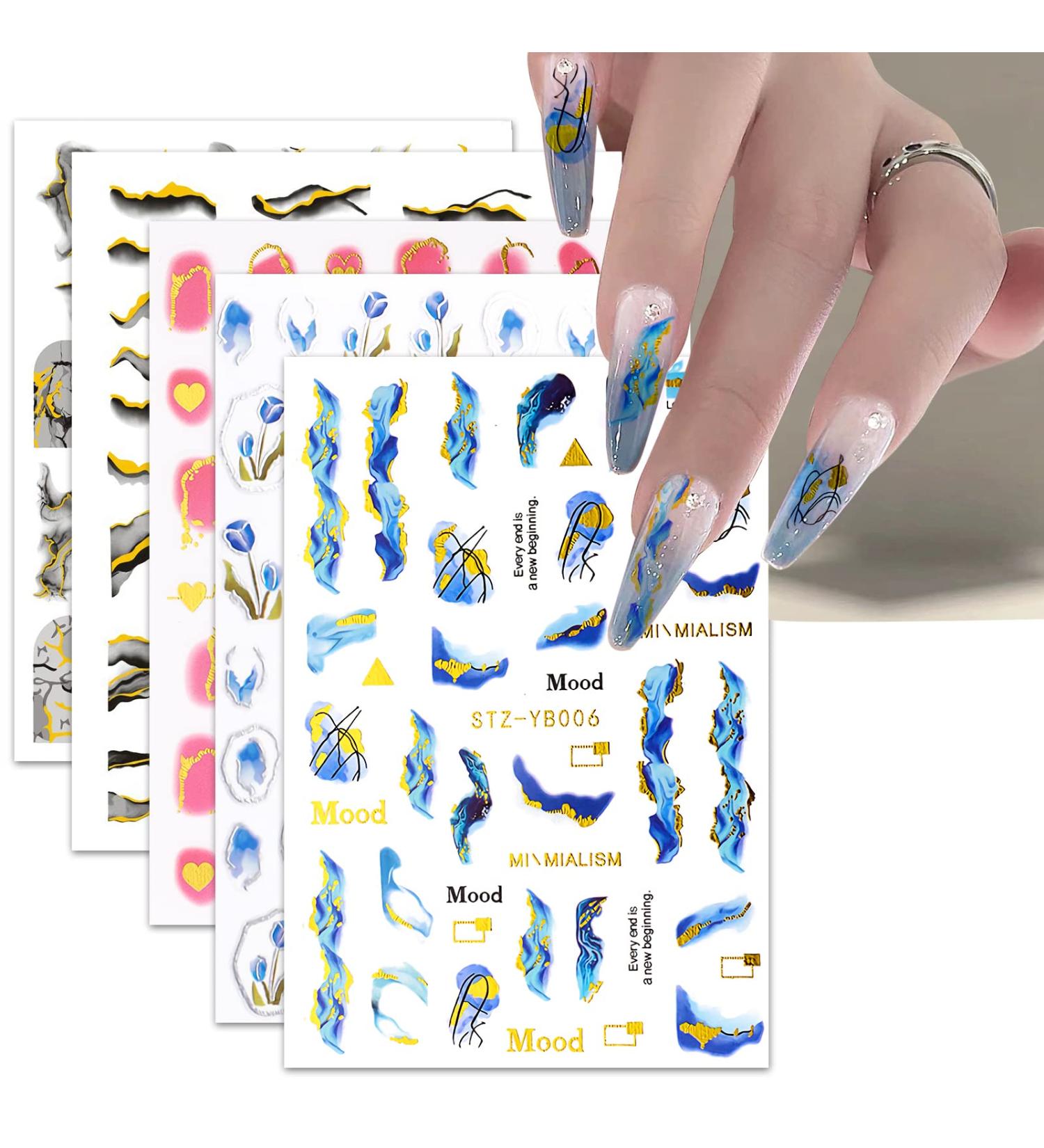 8D Stripe Line Nail Art Stickers - 12 Styles Self-Adhesive Decals for Spring Nails - Buy Online on GoSupps.com