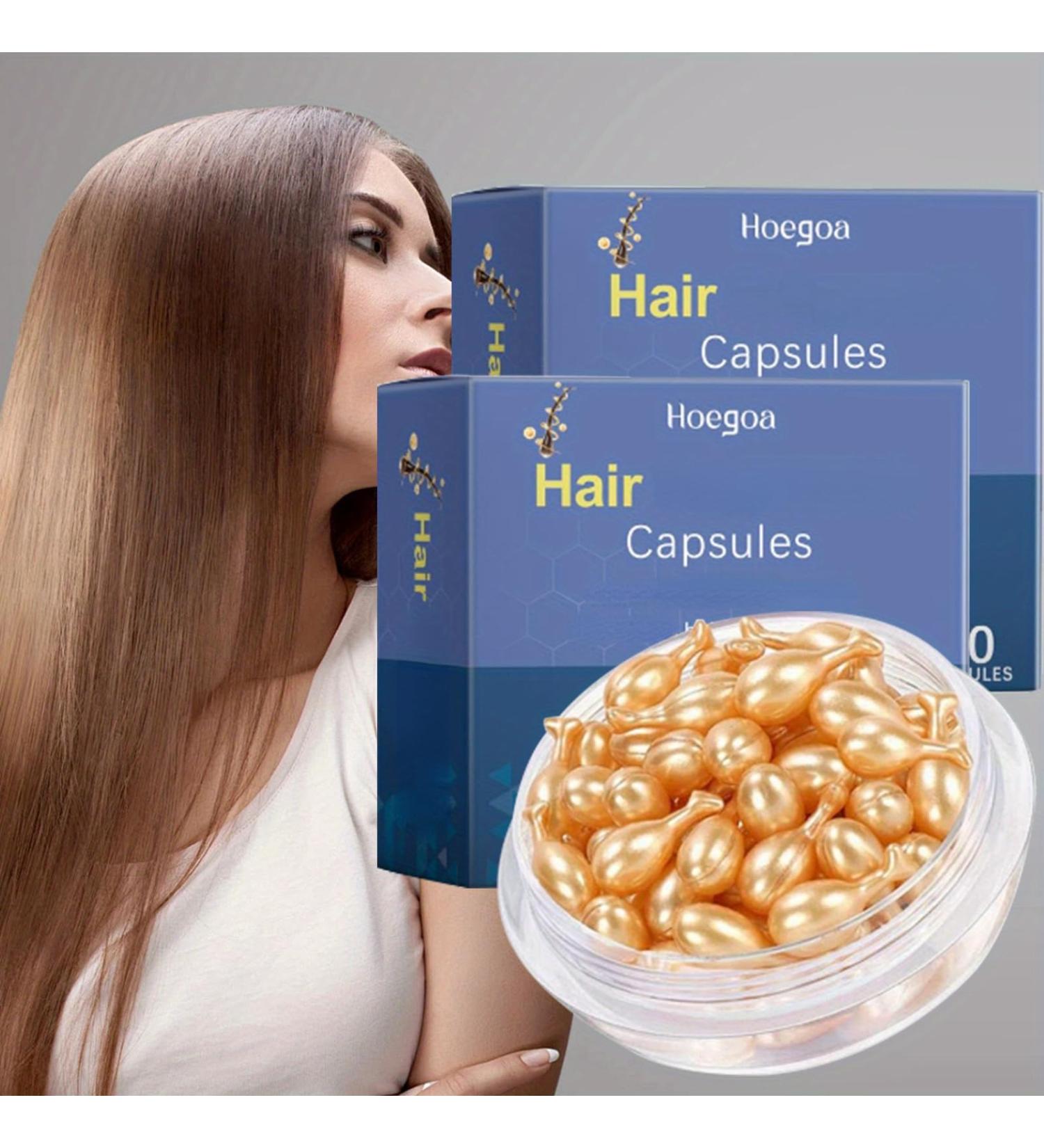 Hair Oil Capsules for Frizzy & Dry Hair - Nourishing Treatment Serum for Damaged Hair - 60 Caps Repair Formula - Buy Online on GoSupps.com