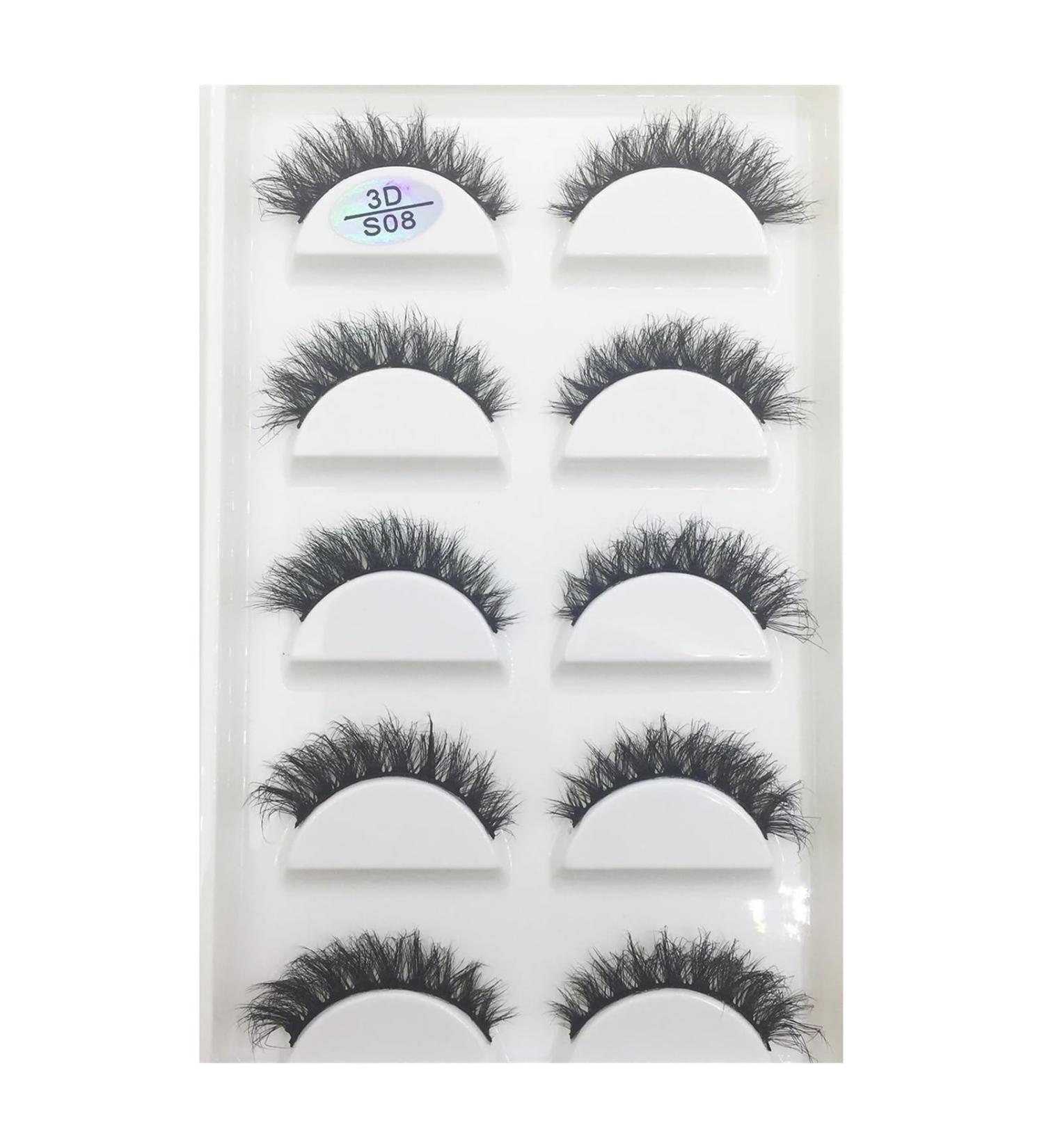 UAMOU 10/50 Boxes 37 Style 5 Pairs Natural 3D False Eyelashes Makeup Fake Eye Lashes Faux Cils Make Up Beauty Maquillaje Cheerfully (Color : 5Pairs S08 Size : 25 Boxes 125 Pairs) - Buy Online on GoSupps.com