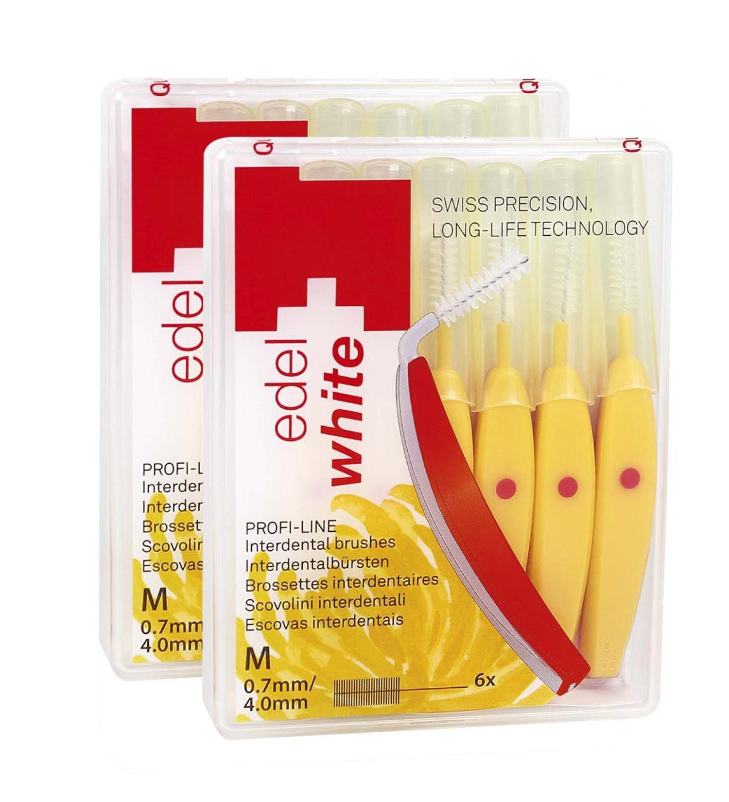 Shop Edel+White Interdental Brushes 0.7 mm Yellow - 12 Pieces (2 Boxes of 6) | International Shipping Available - Buy Online on GoSupps.com