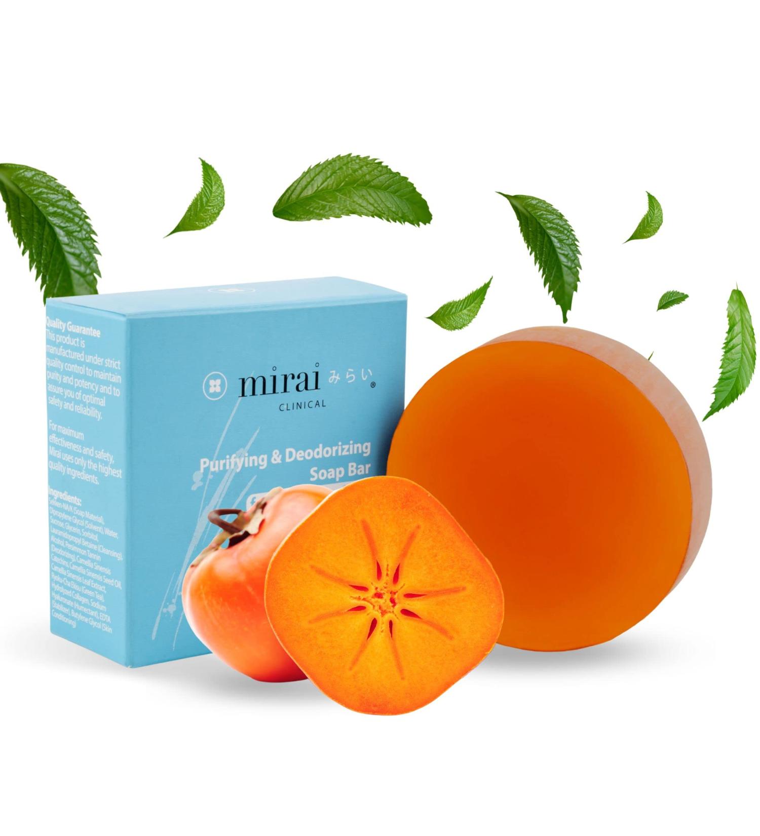 Mirai Clinical Persimmon Body Soap Bar | Japanese Green Tea Extract Deodorant for Men & Women - Buy Online on GoSupps.com