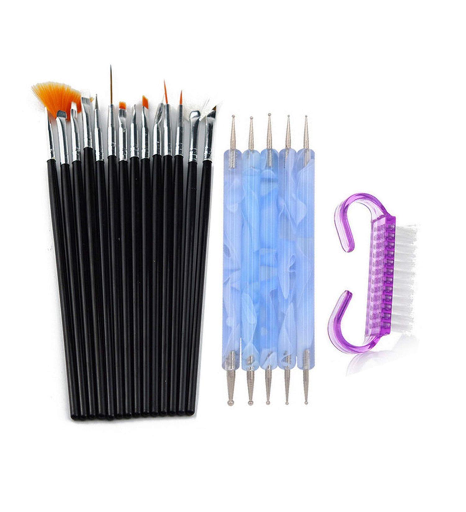 1 Set Nail Painting Pen - Assorted Brush Pens & Carving Tools for DIY Nail Art | International Shipping Available - Buy Online on GoSupps.com