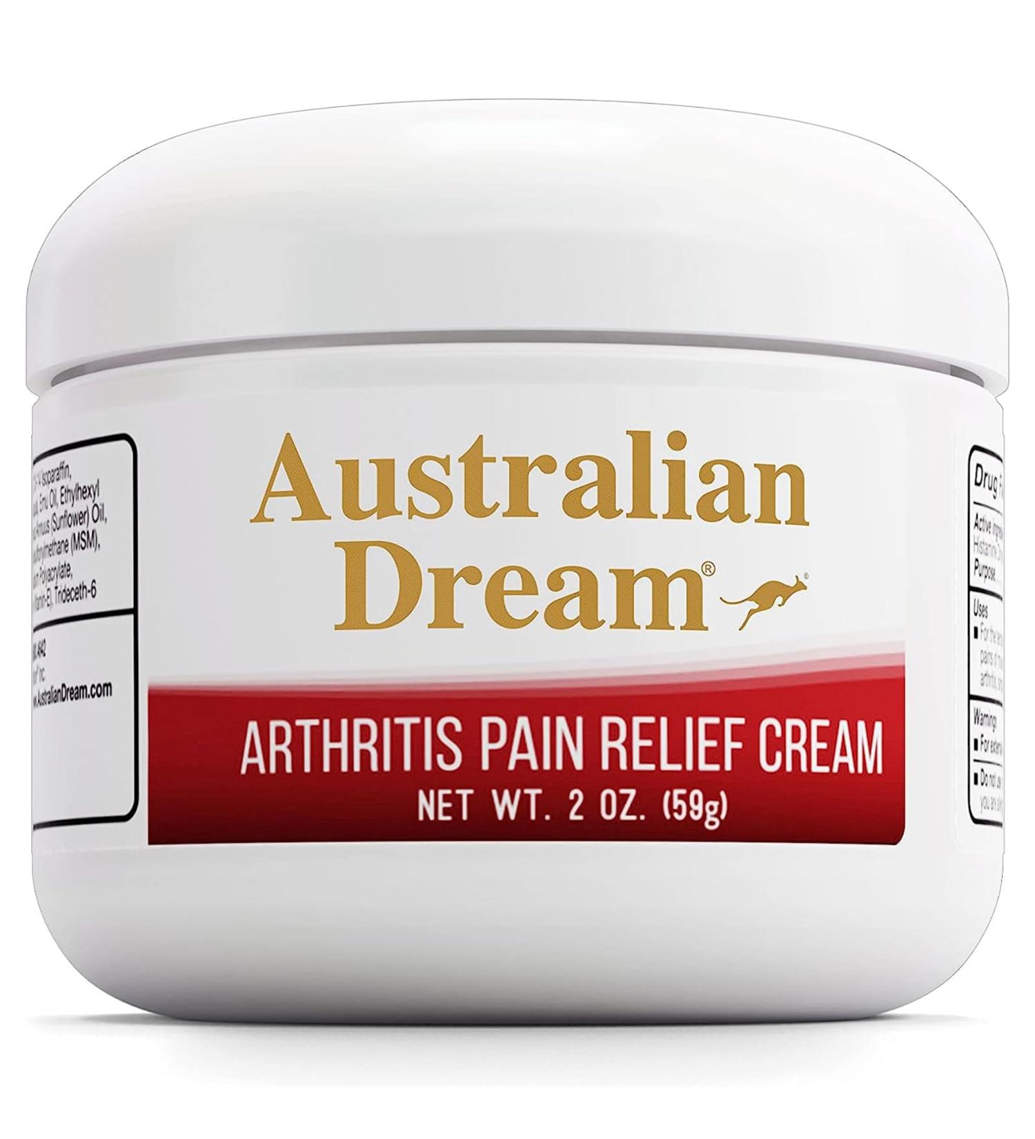 Australian Dream Arthritis Pain Relief Cream - Soothing & Non-Greasy - Powerful Topical Arthritis Pain Relief - Good for Muscle Aches or Joints - 2 oz Jar 2 Ounce (Pack of 1) - Buy Online on GoSupps.com