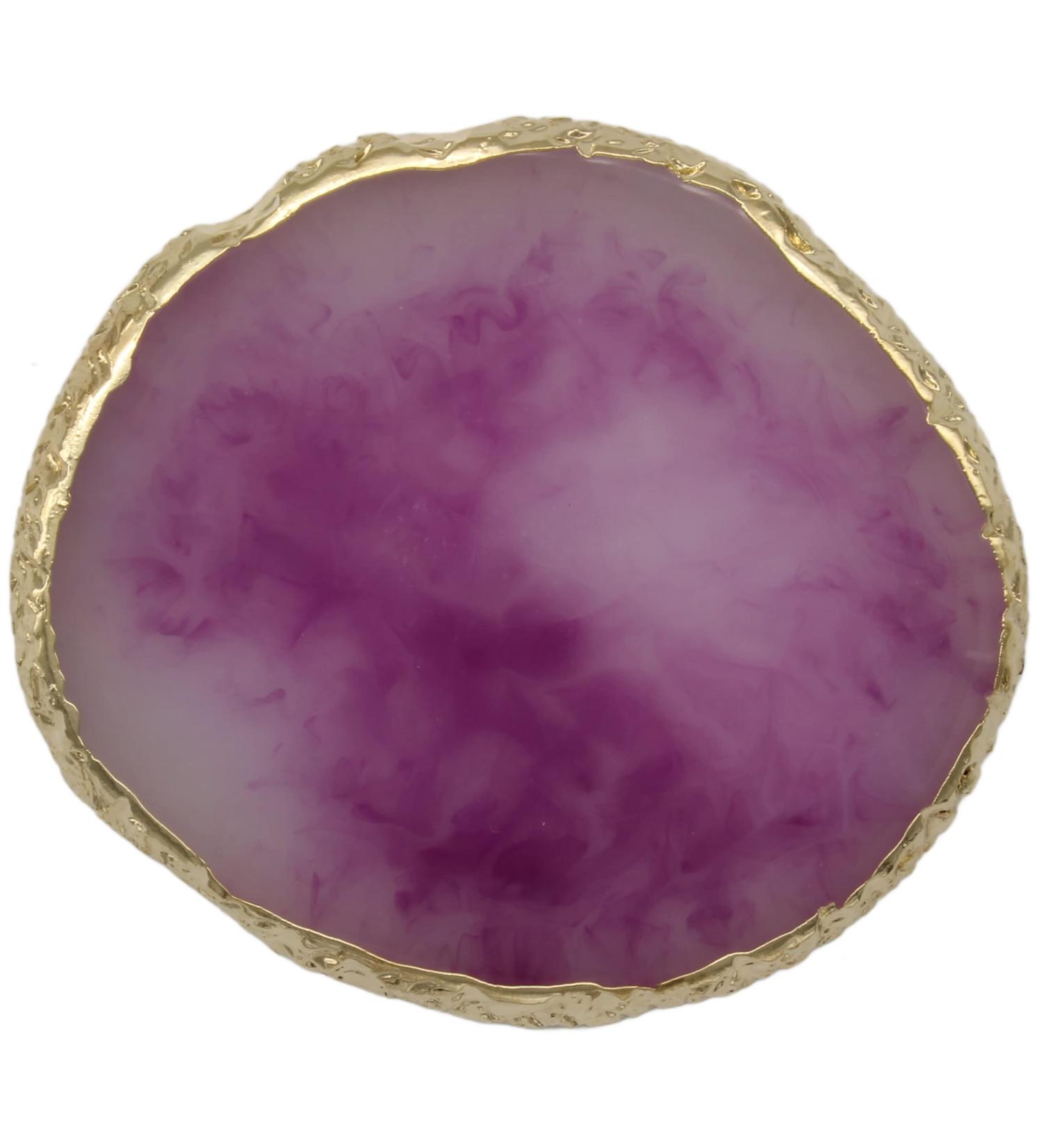 Nail Art Palette Resin Nail Art for Nail Polish Gel Polygel Varnish Colour Mix Manicure Cosmetic Tool - Purple Round